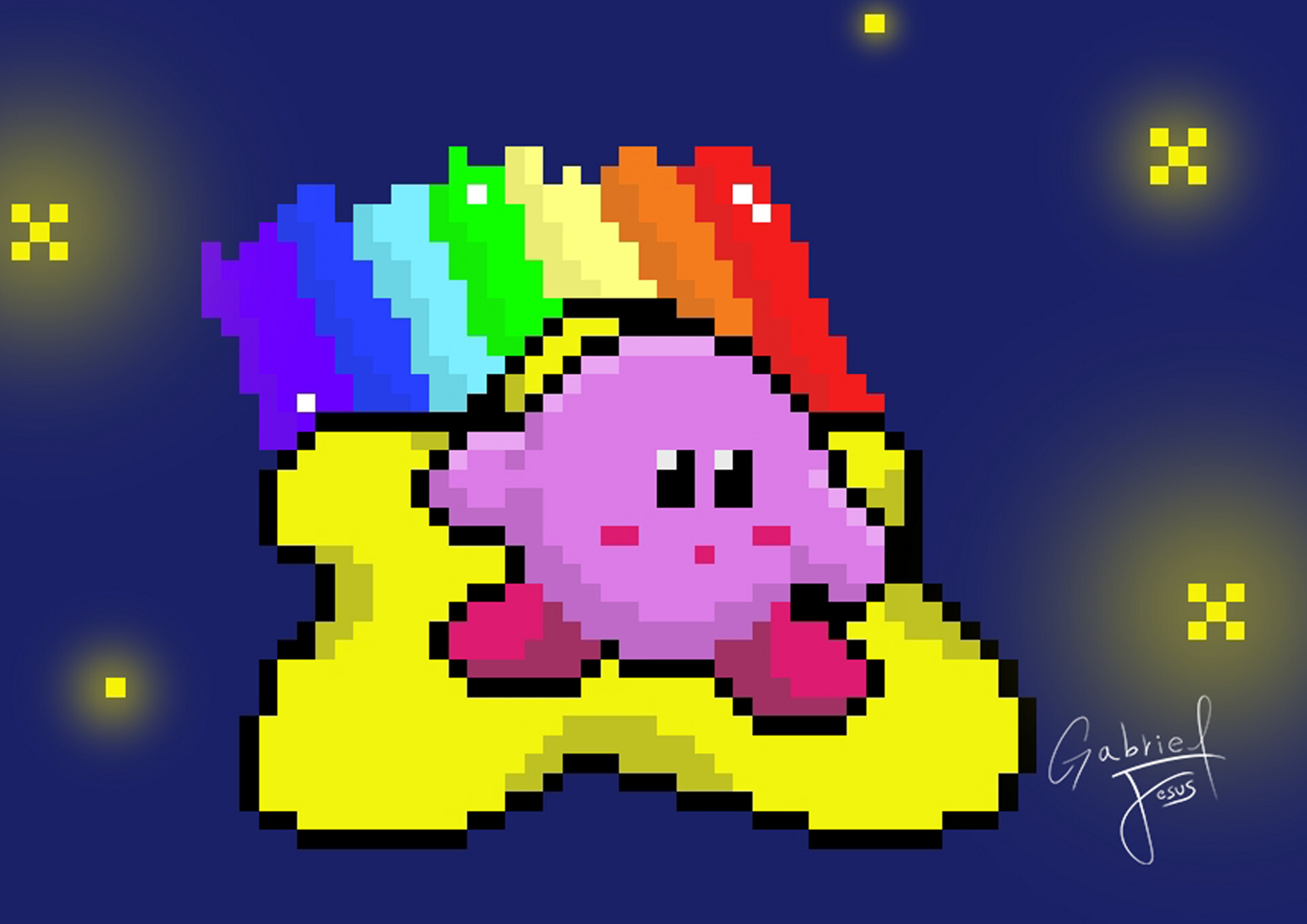 ArtStation - Kirby Wallpaper ~ pixel art