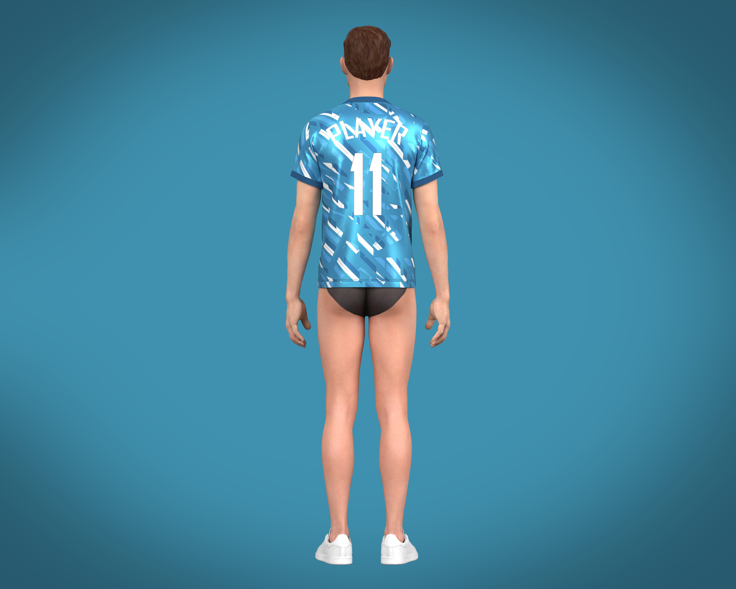 ArtStation - Soccer Blue And Orange Sports Jersey Player-11