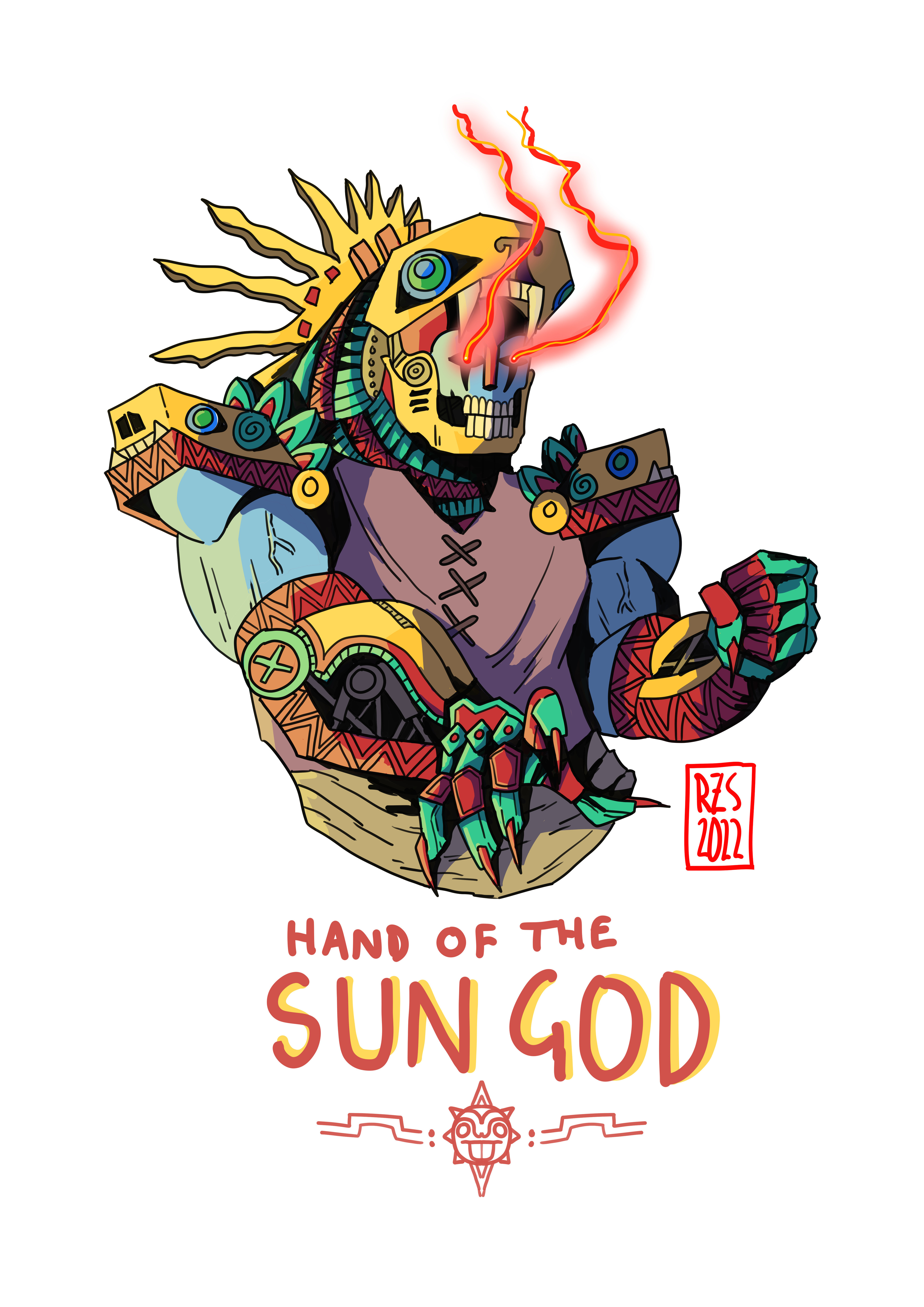 The sun god was a powerful monster who terrorised the city using a massive heatwave for several days. Fortunately, he was taken out by none other than the Scunge-Killer himself.