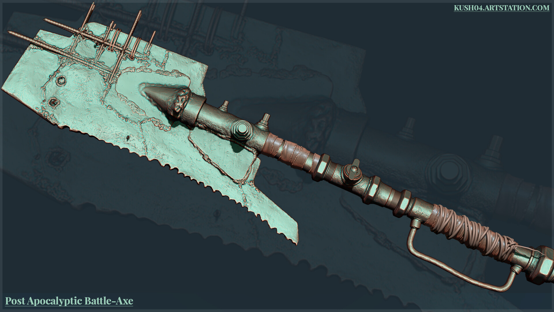 ArtStation PostApocalyptic Battle Axe