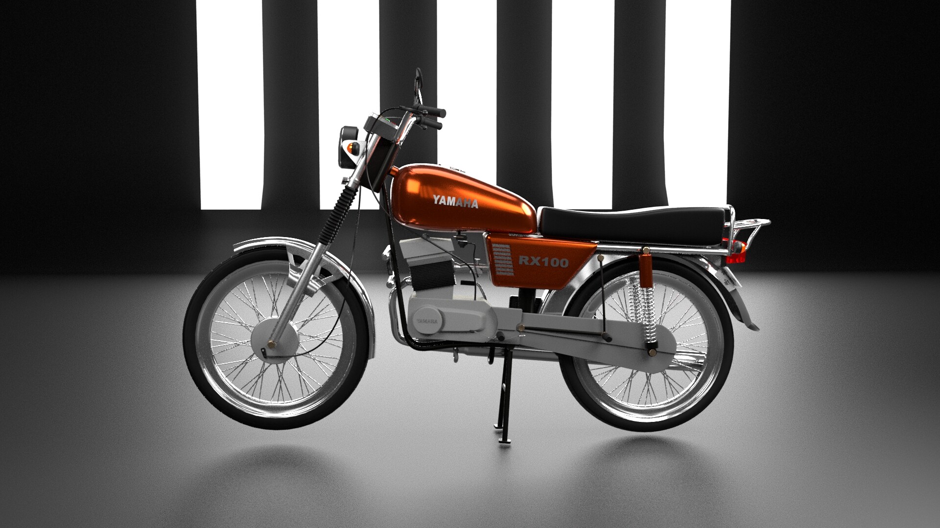 Rx 100 shop bike orange colour