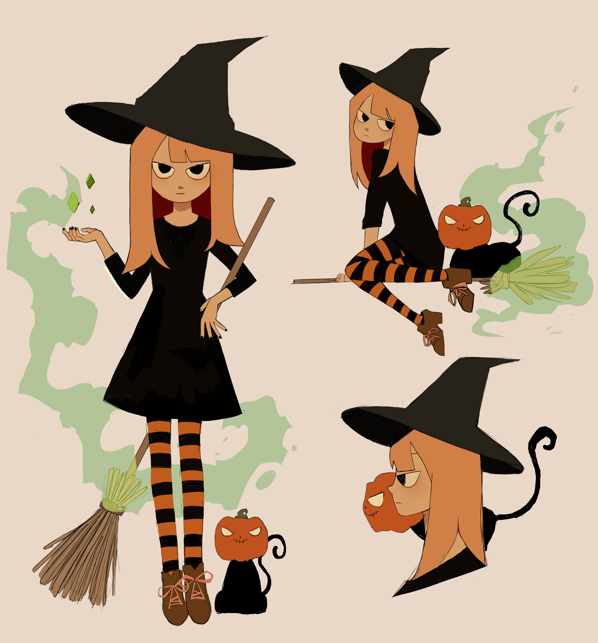 ArtStation - Witchy girl - University Halloween contest