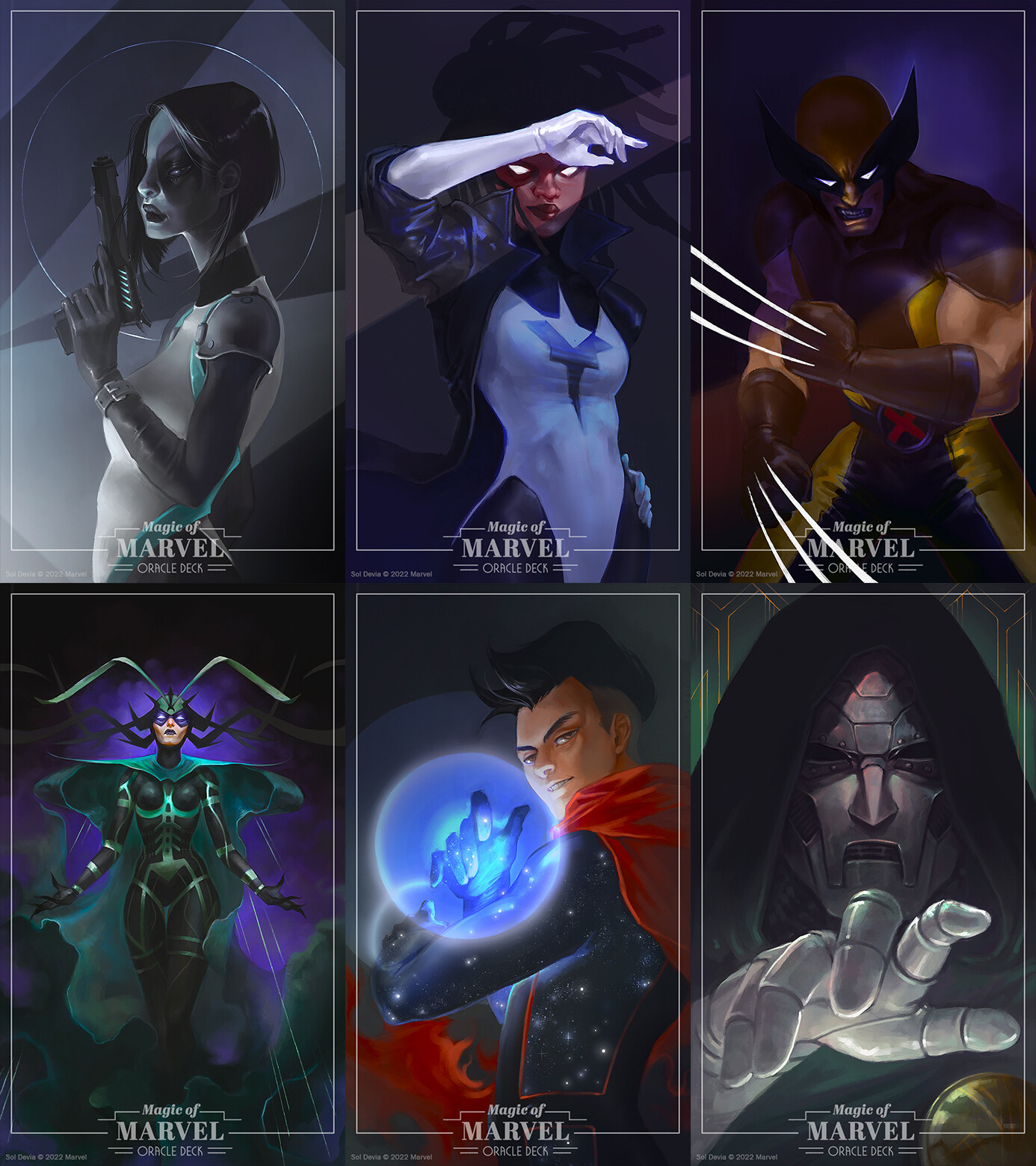 Domino, Spectrum, Wolverine, Hela, Wiccan and Dr Doom