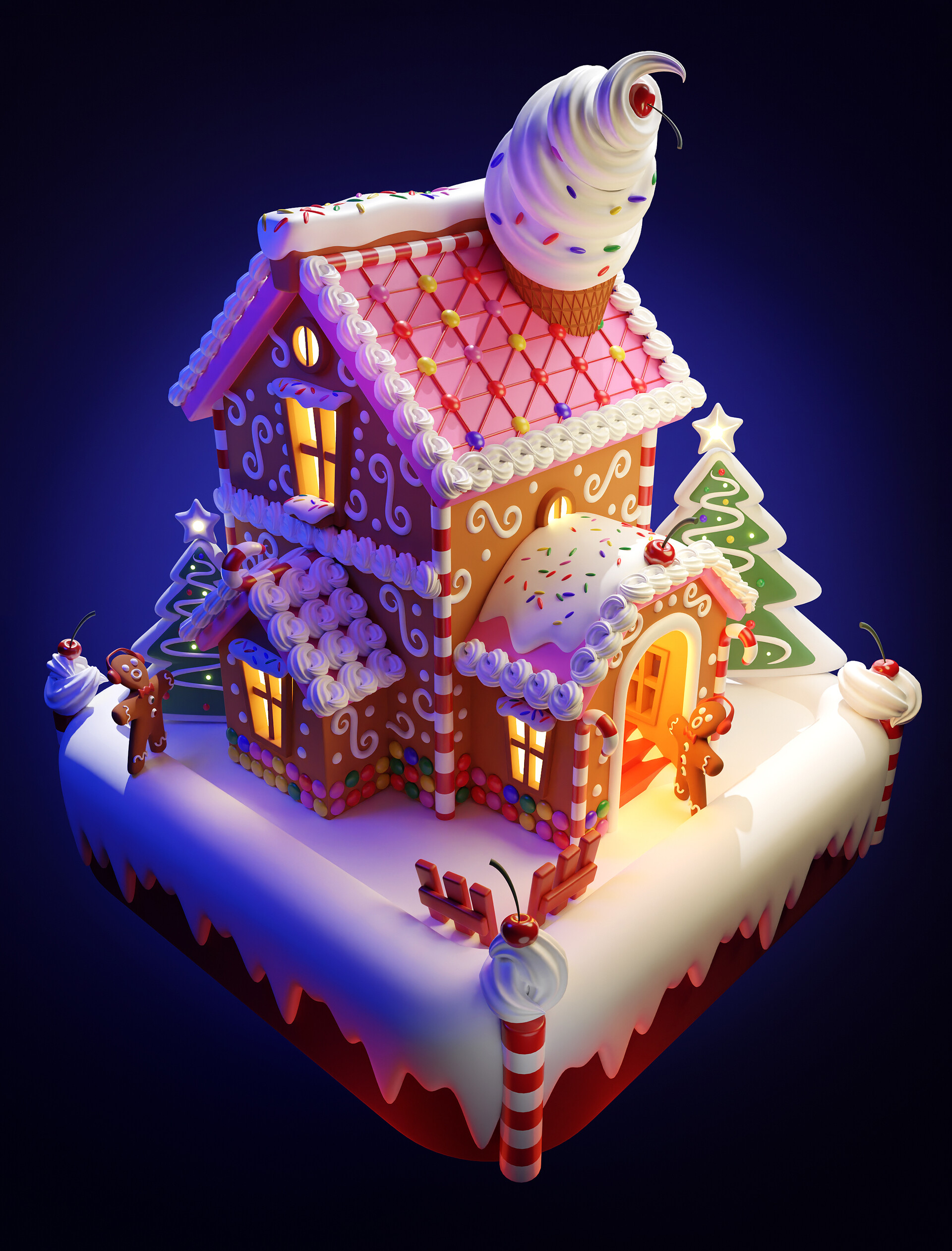 Artstation cartoon gingerbread house