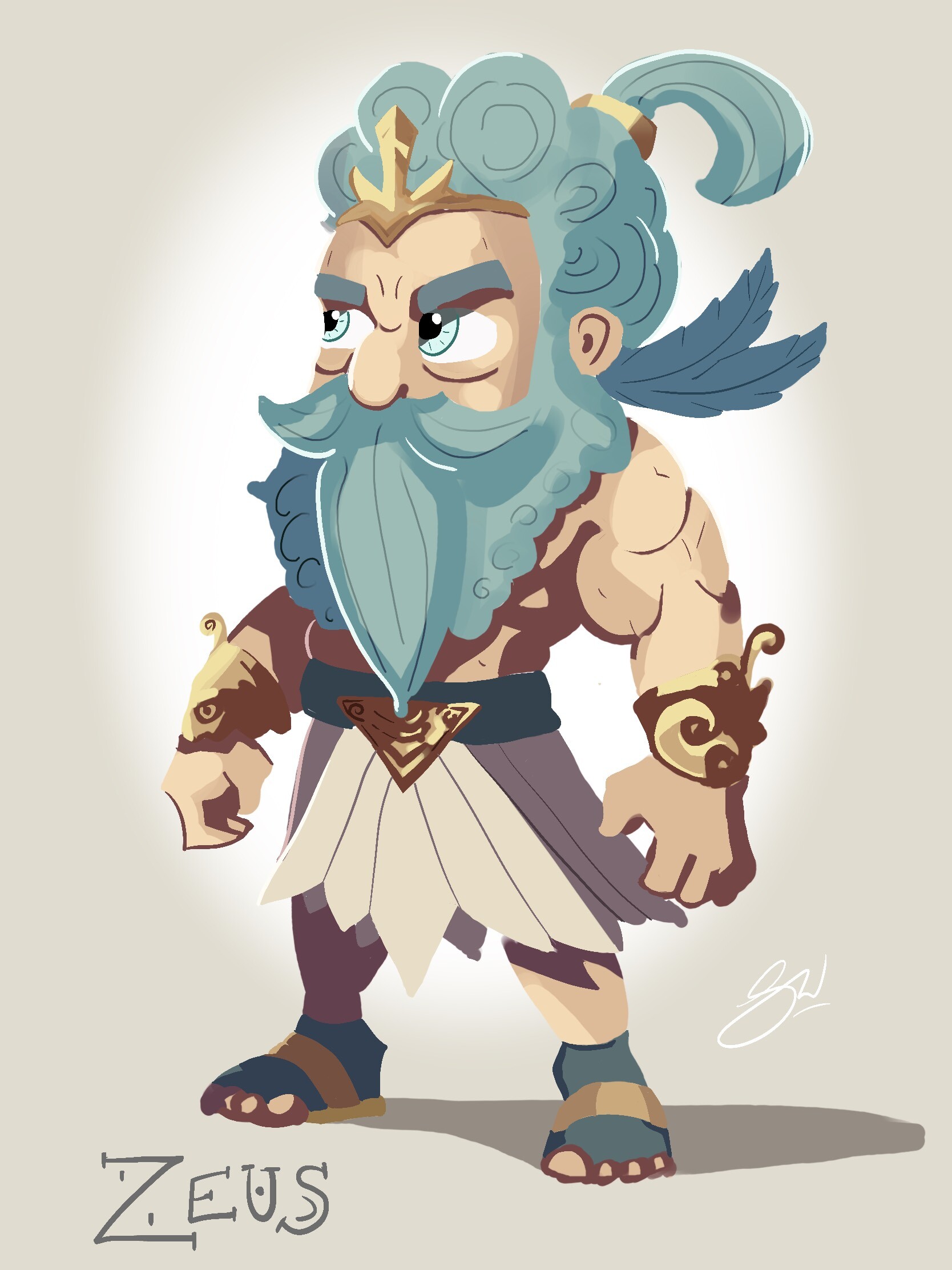 DP1350 - Games character design, the God of battle with zeus head