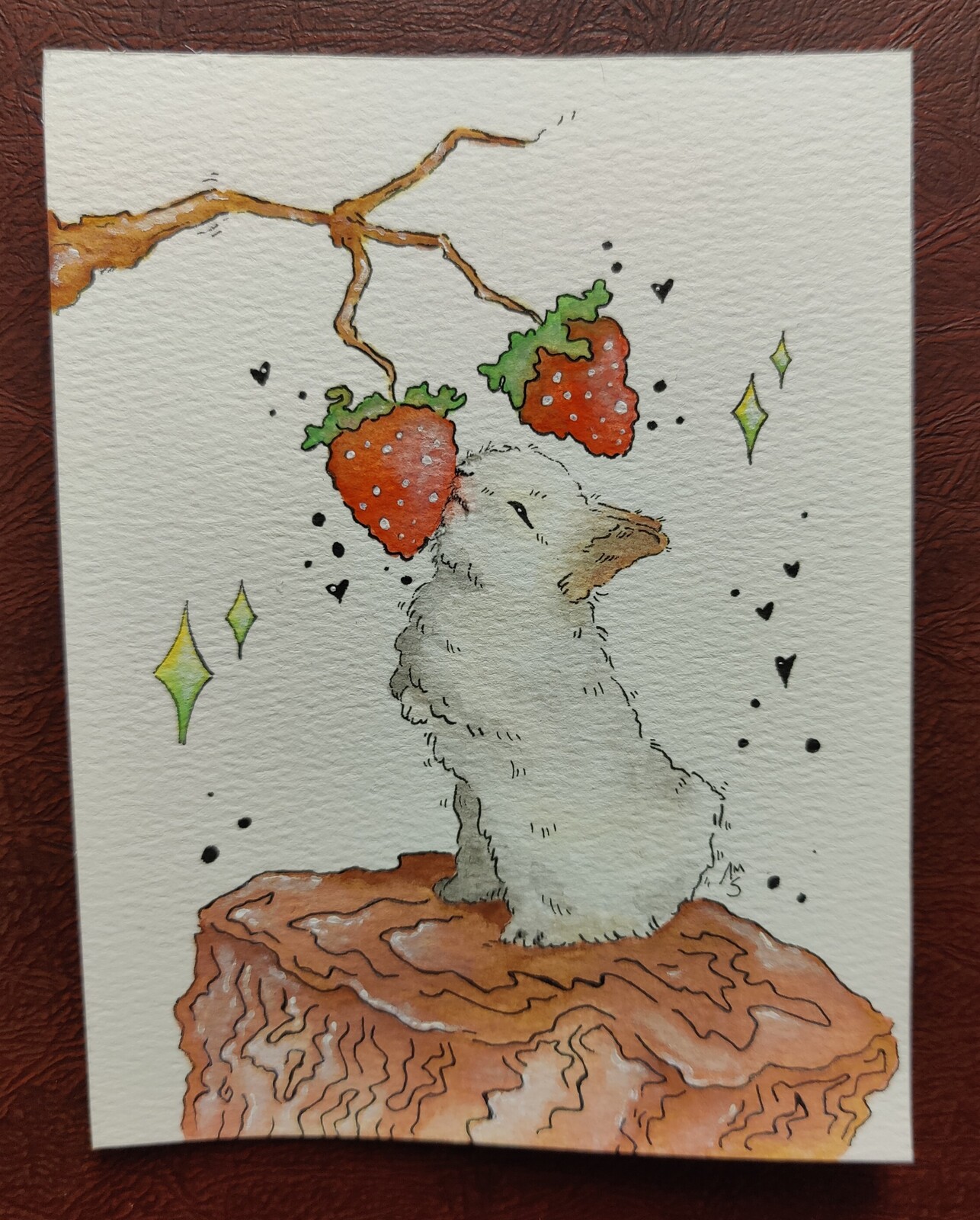 Bunny eating strawberries