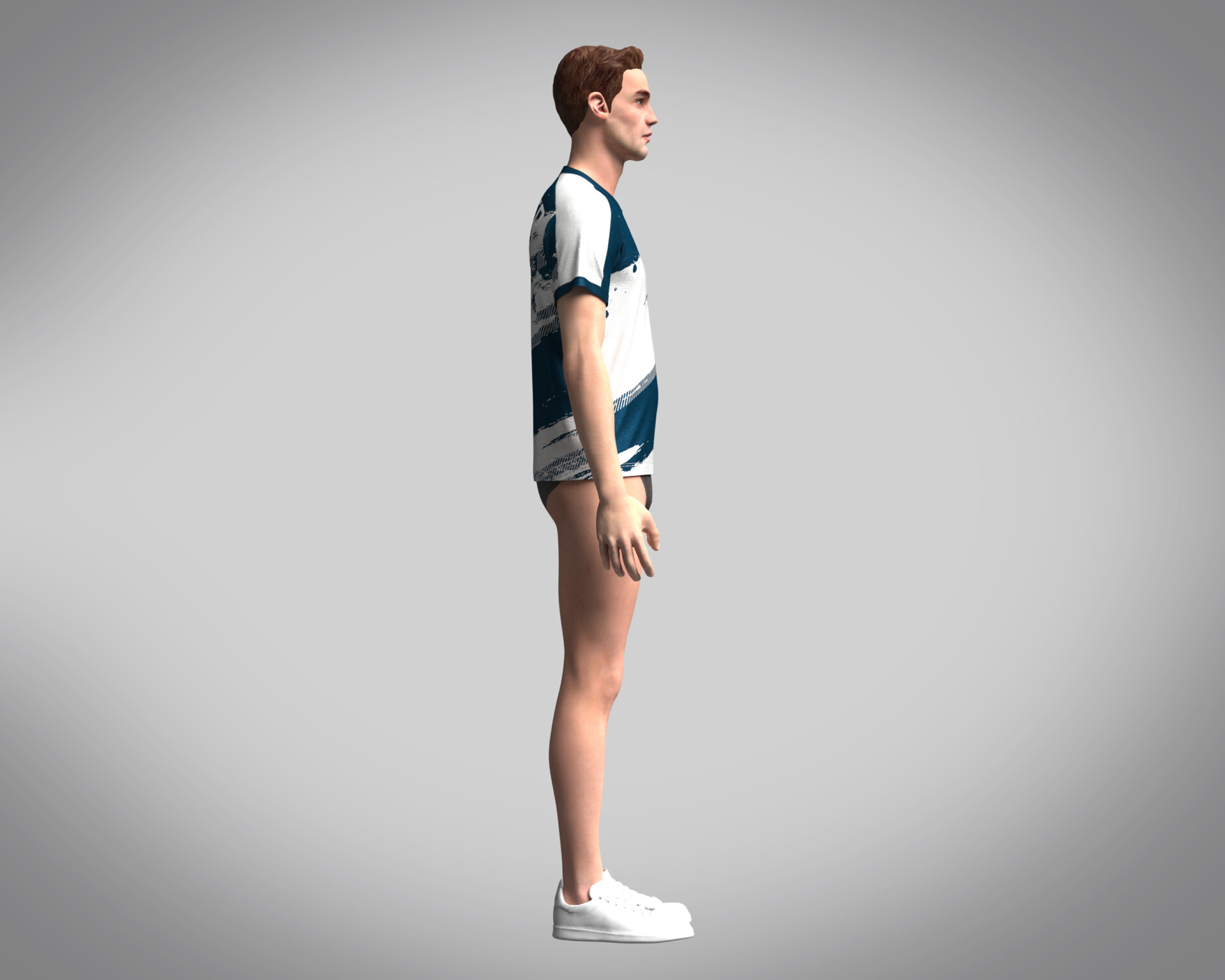 ArtStation - Mens Soccer Blue and White Jersey Player-10