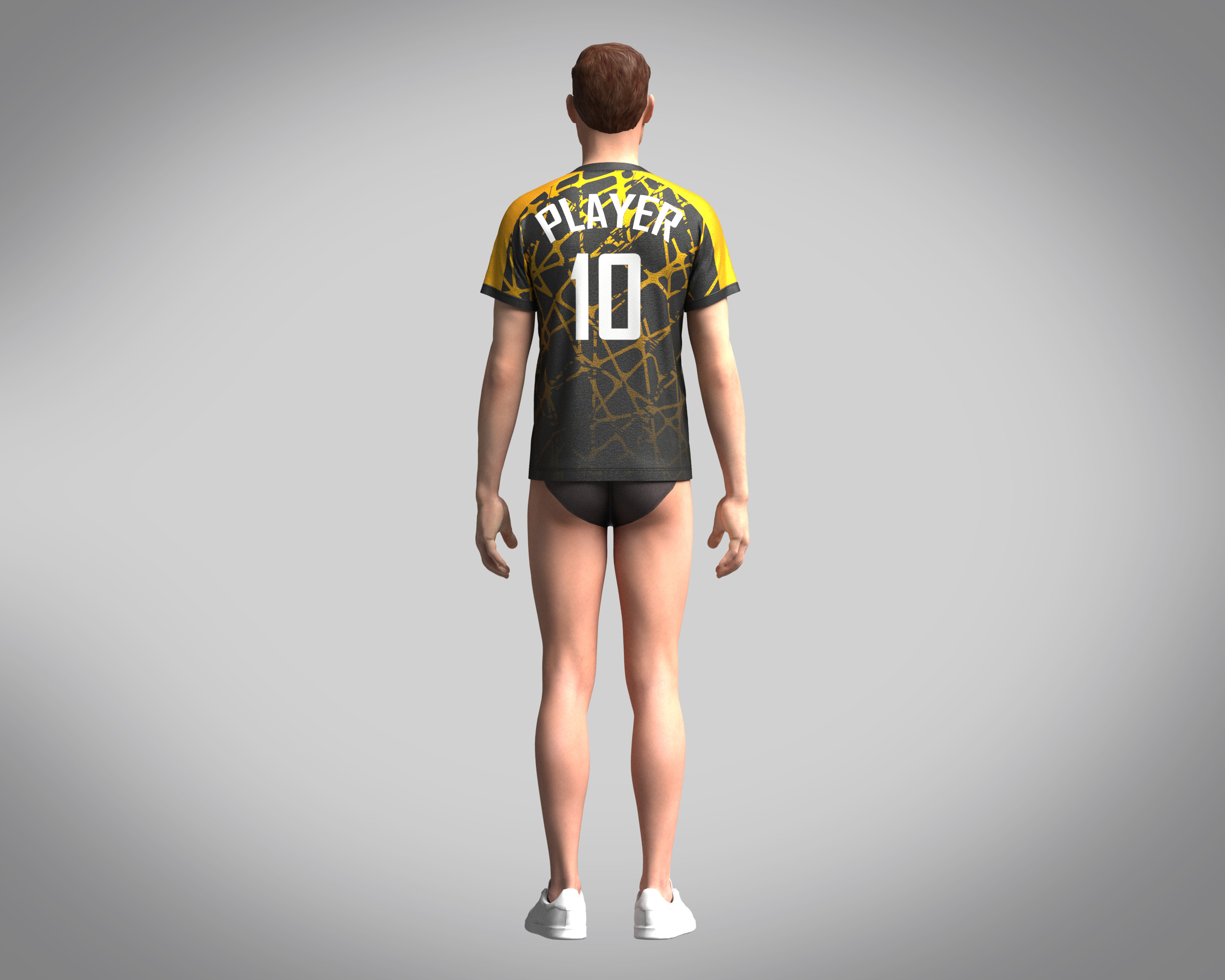 ArtStation - Soccer Football Black and Brown Jersey Player-11