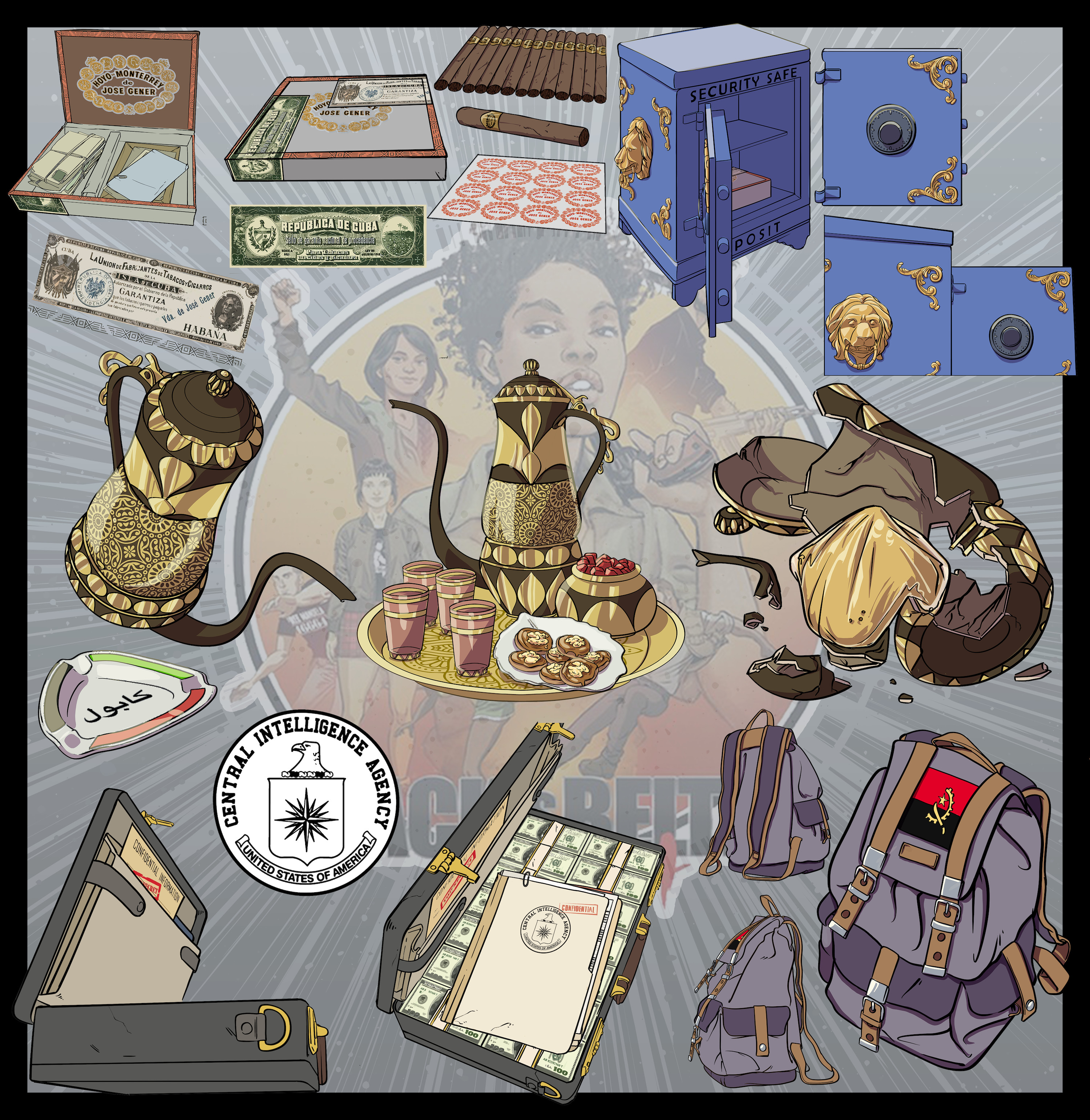 Animated movie (Blacks is Beltza II:Ainhoa) utility prop set. 