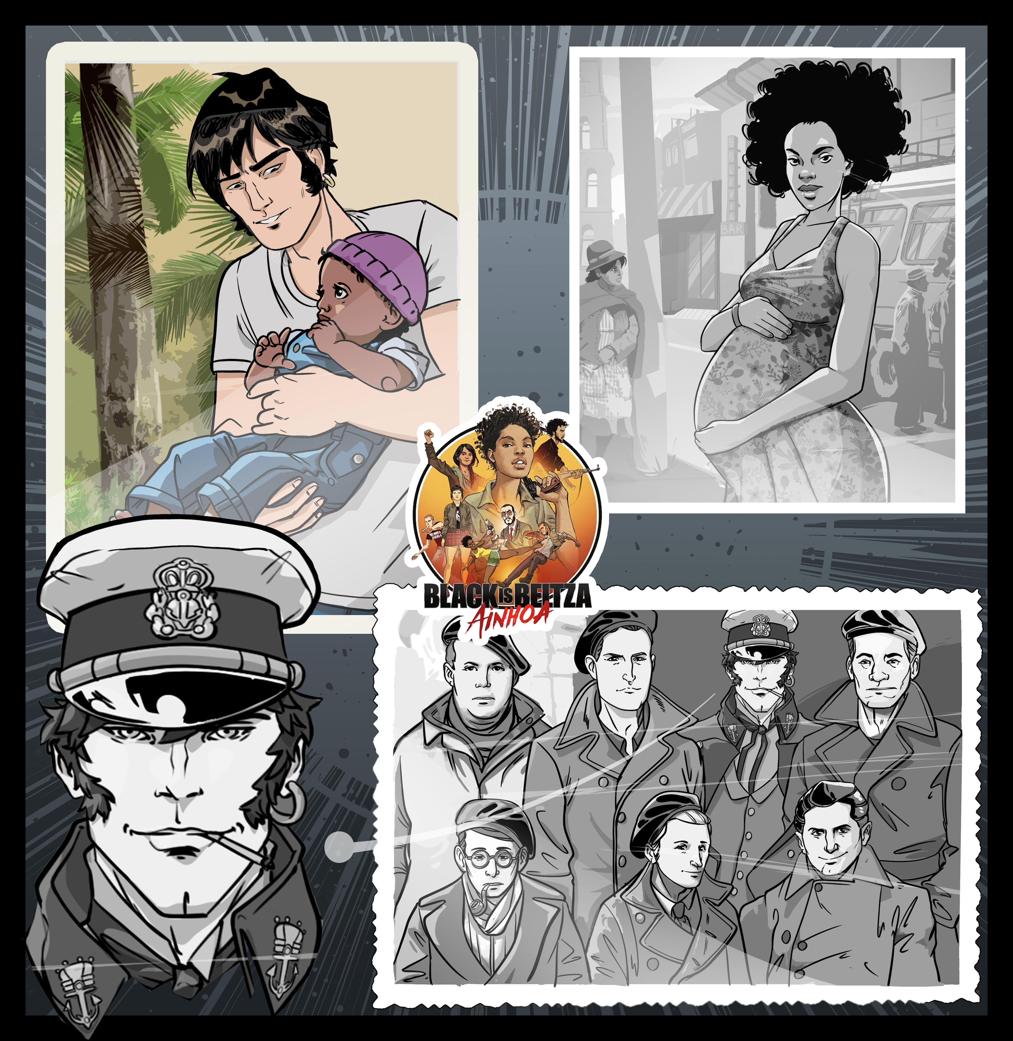 Animated movie (Blacks is Beltza II:Ainhoa) character prop set. 