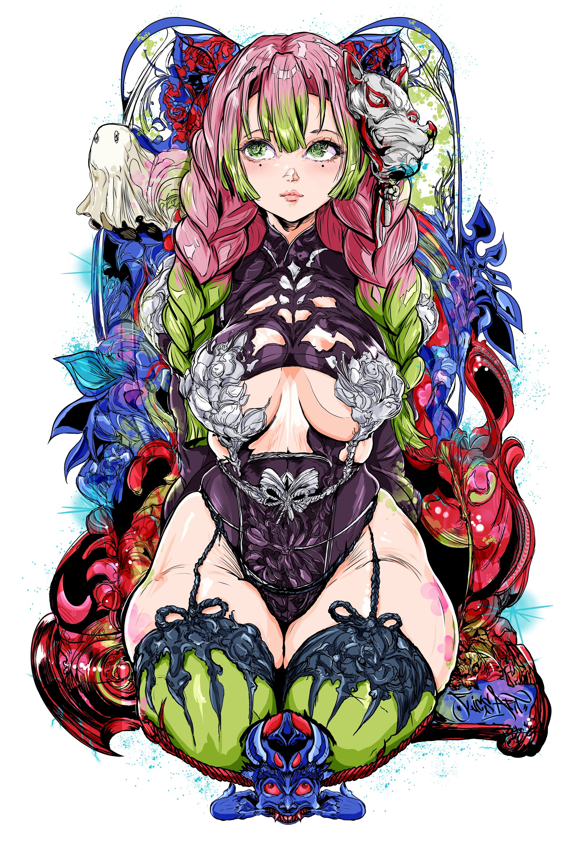 ArtStation - Mitsuri Kanroji Character Portrait, Demon Slayer anime fan art