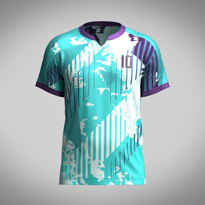 ArtStation - Mens Soccer Hot Pink and Purple Jersey Player-10