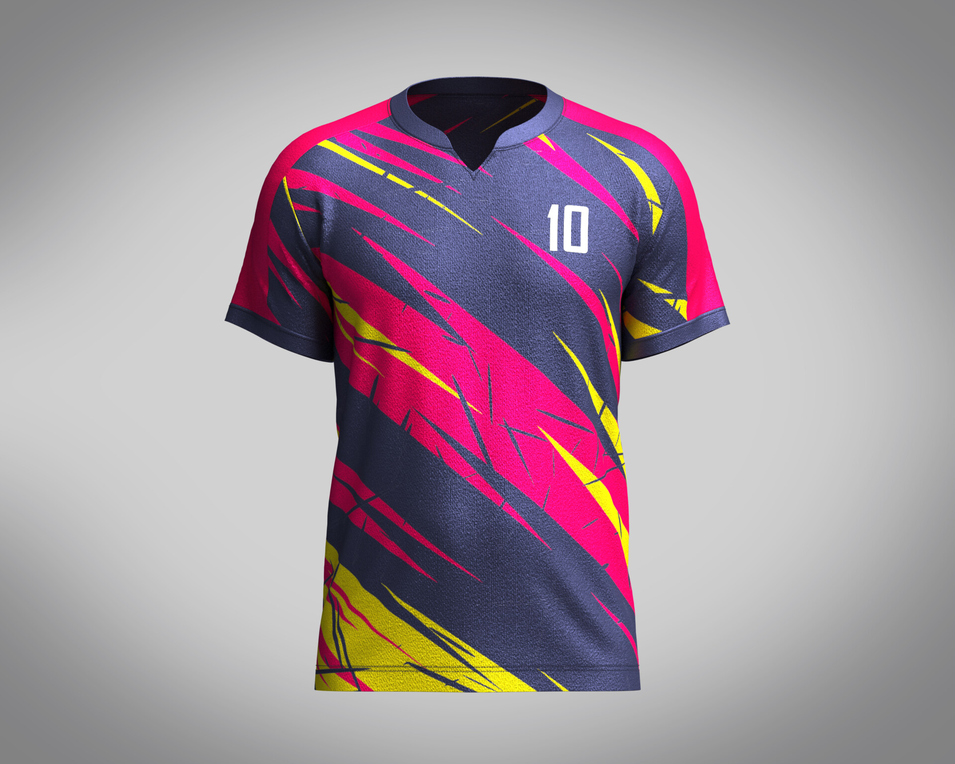 ArtStation - Mens Soccer Red Magenta and Yellow Jersey Player-10