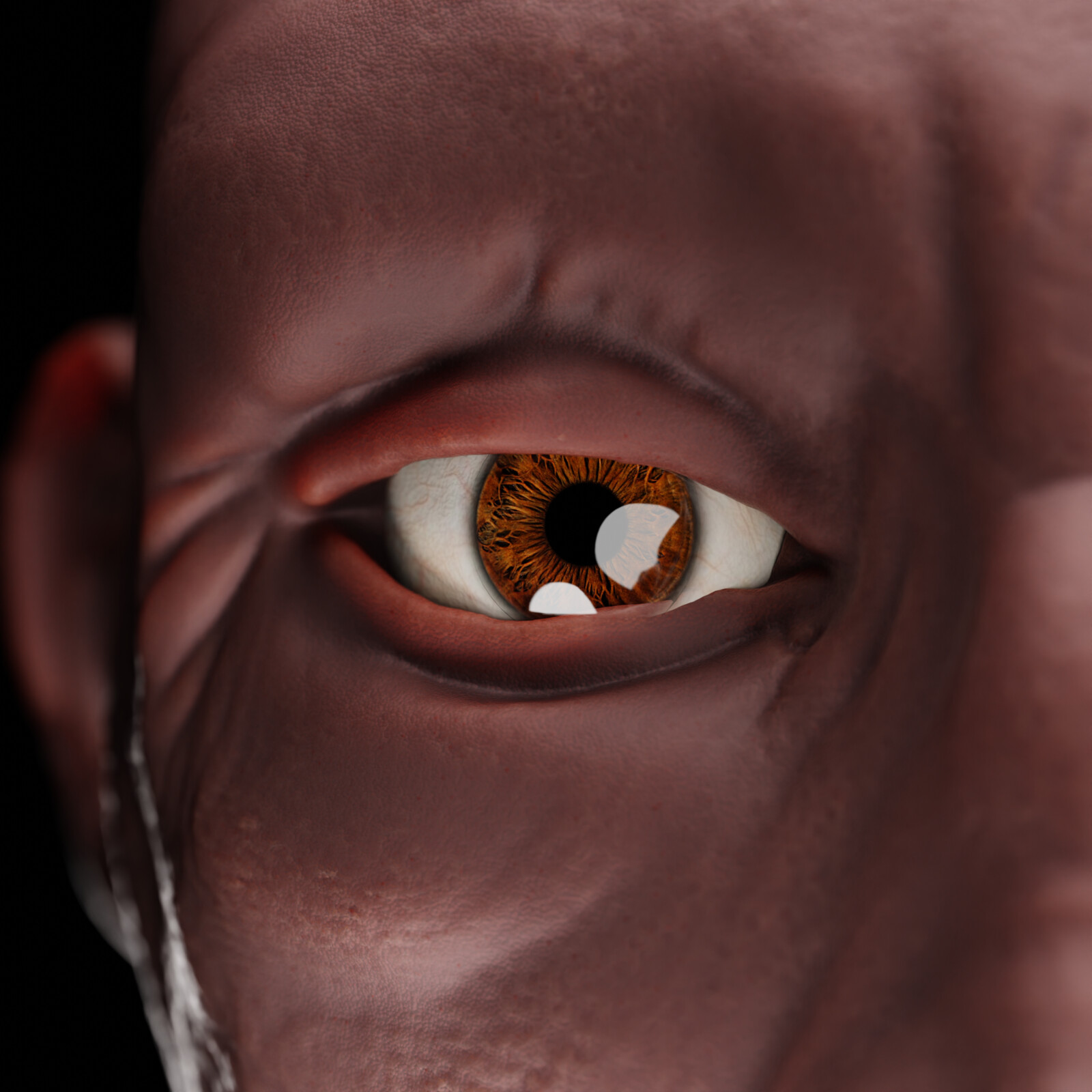 Again the eye here has an artifact on the left, but I didn't want to fix it since this was timed sculpting.