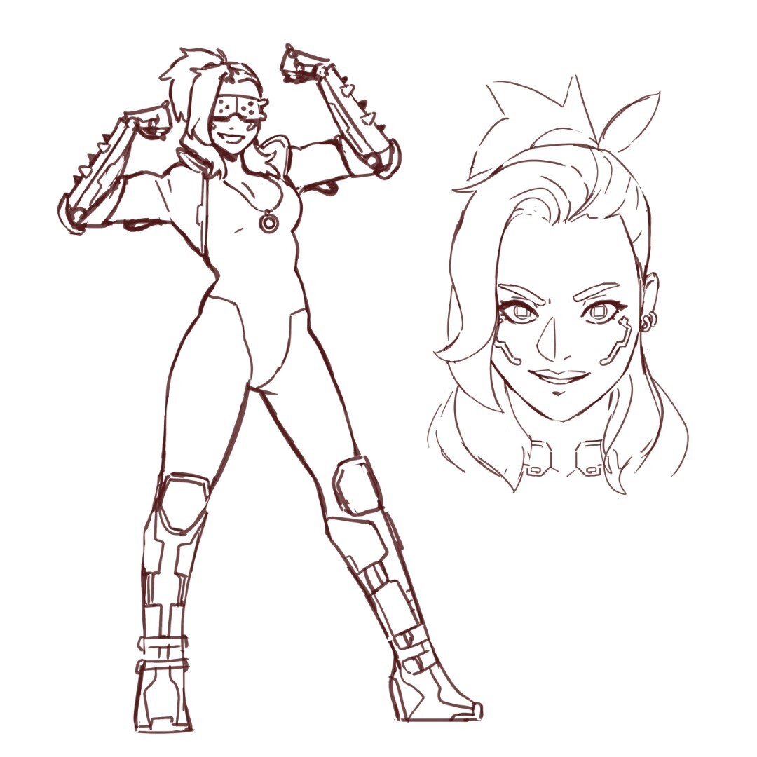 Sketches of my second character in the game