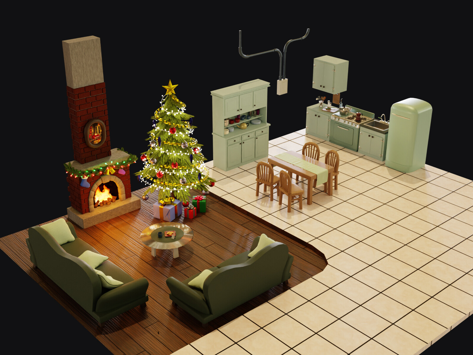 ArtStation - A Xmas scene