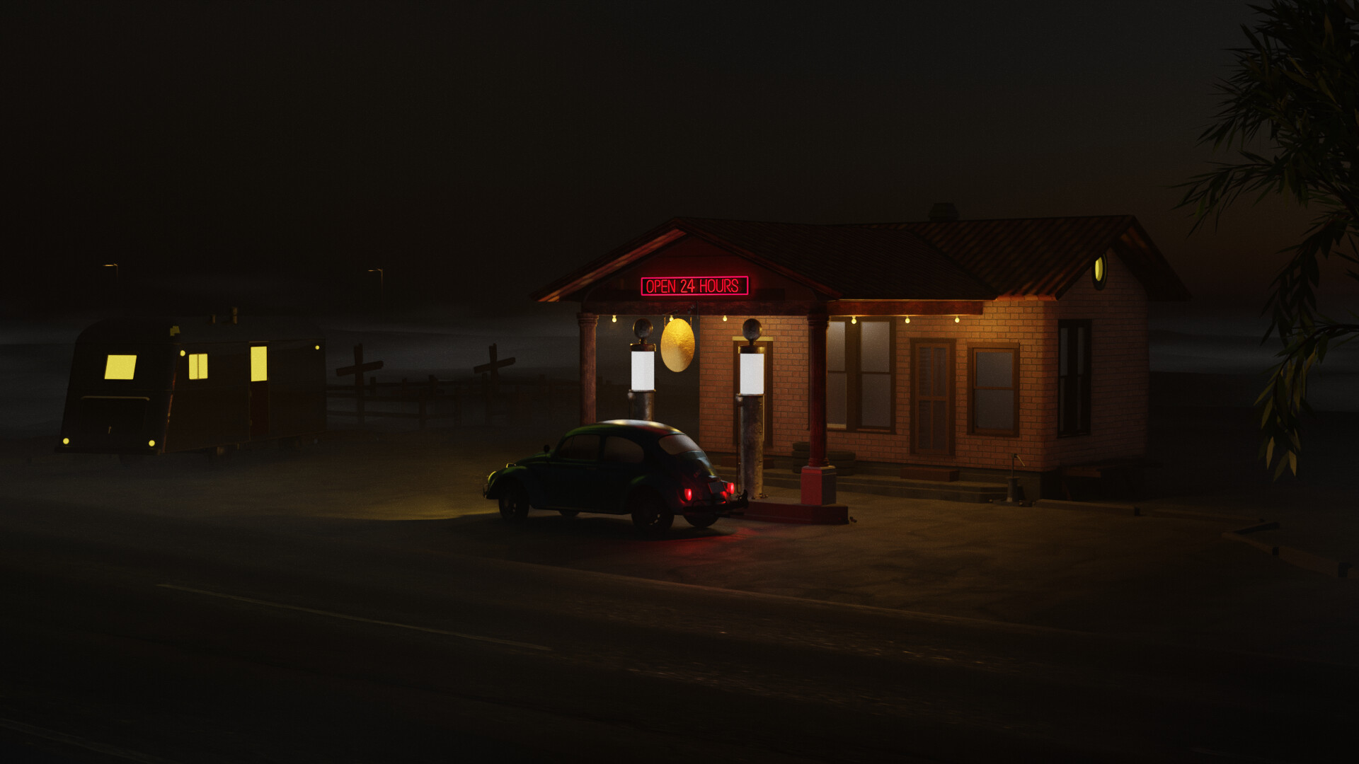ArtStation Shady gas station