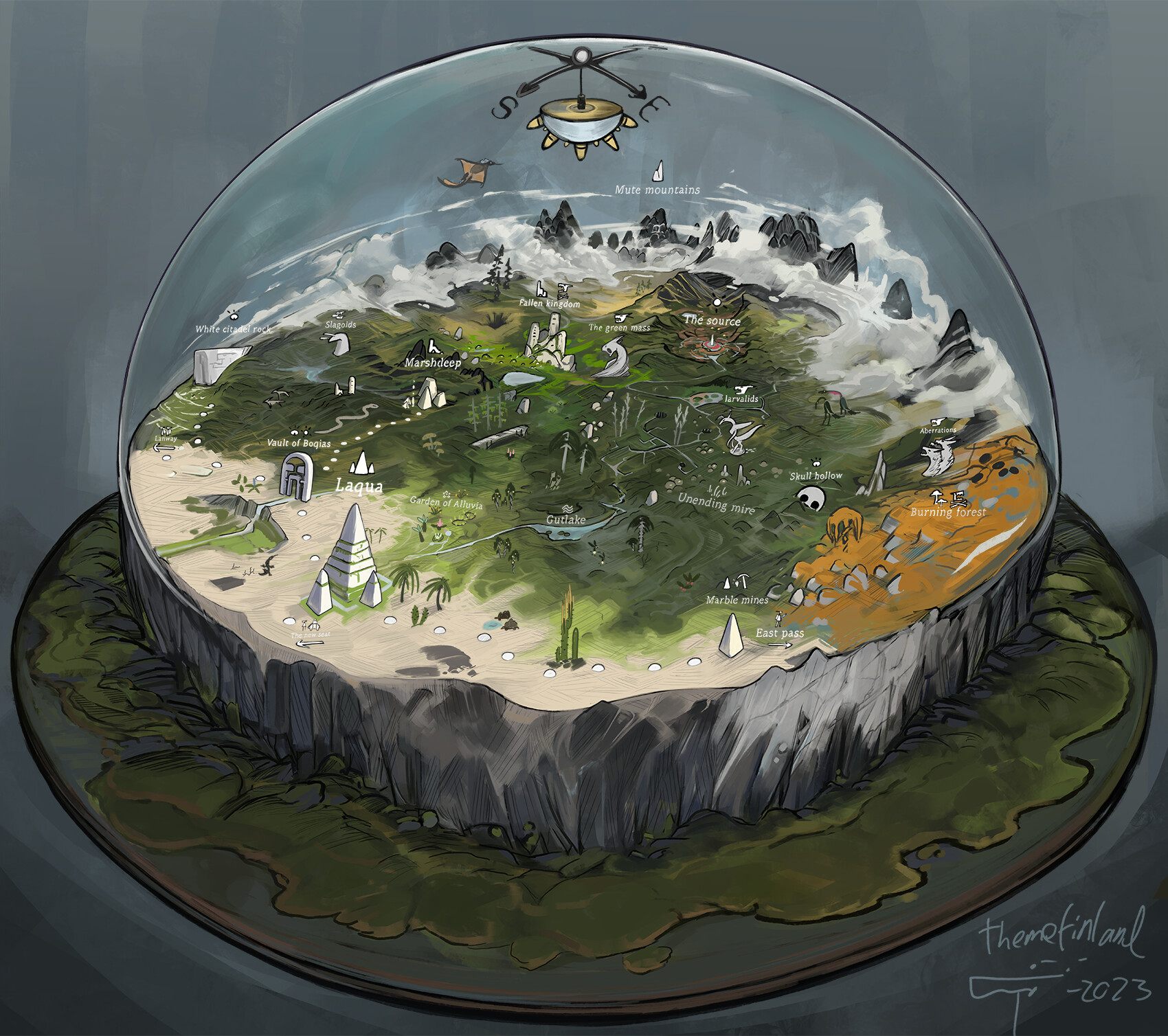The fetid basin terrarium map r/worldbuilding