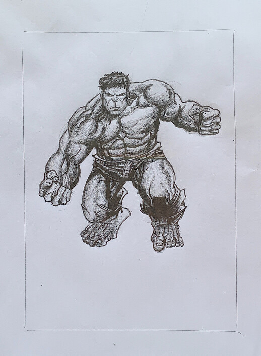 Bernie wrightson style drawing of an angry hulk on Craiyon