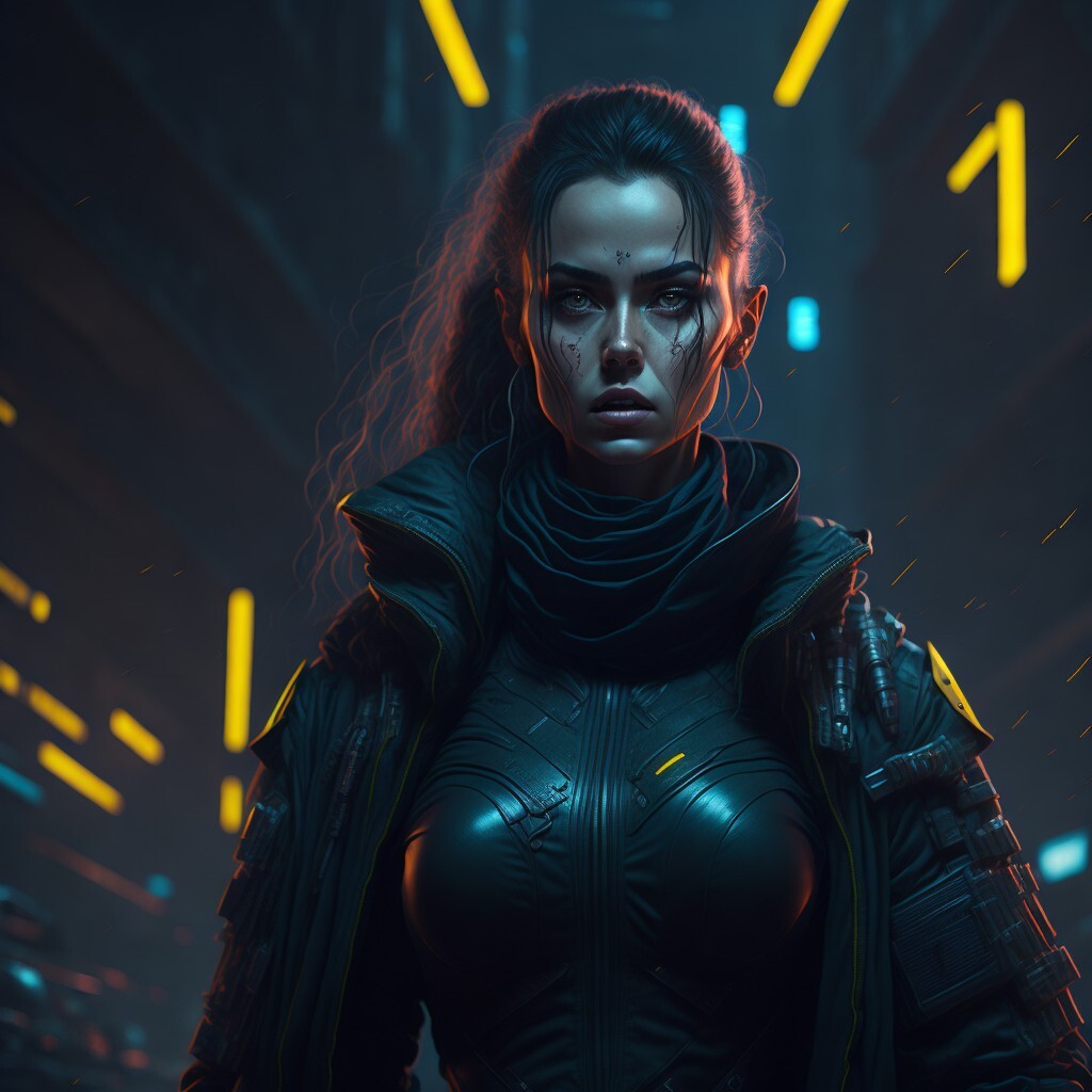 cyberpunk futuristic sci-fi girl world