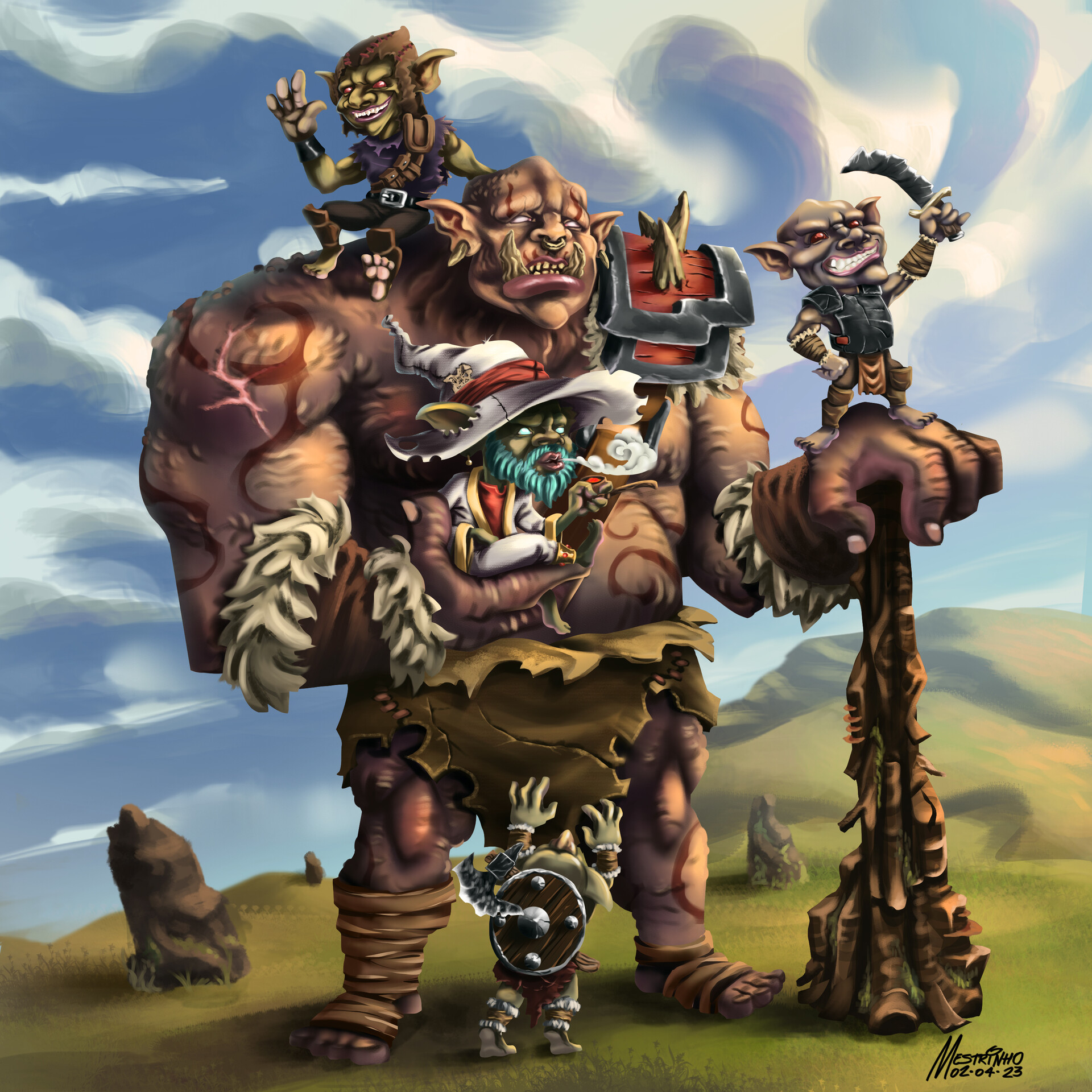 ArtStation Ogro e goblins