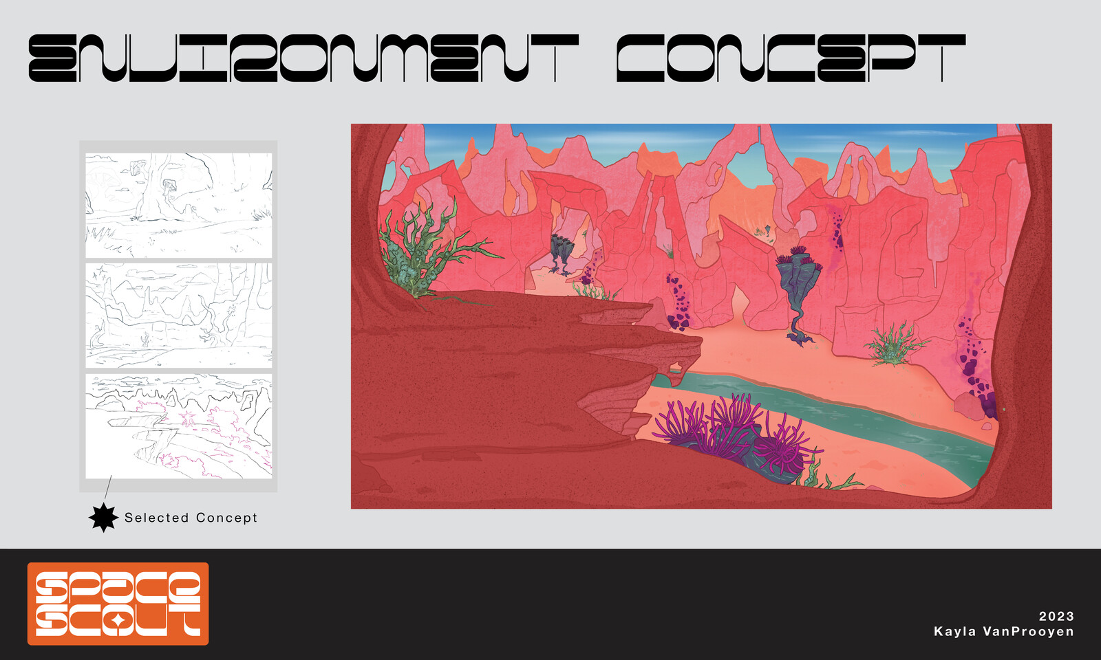 Early environment concepts &amp; final concept.