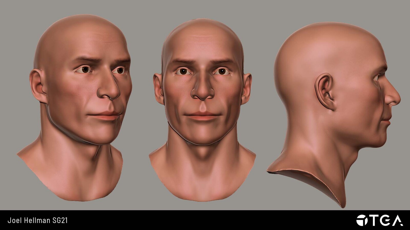 A head sculpt I did during the advanced sculpting course. We used our skulls from the previous assignment and tasked to put some flesh on it. I'm happy to look back at this work and feel that I learned a lot!