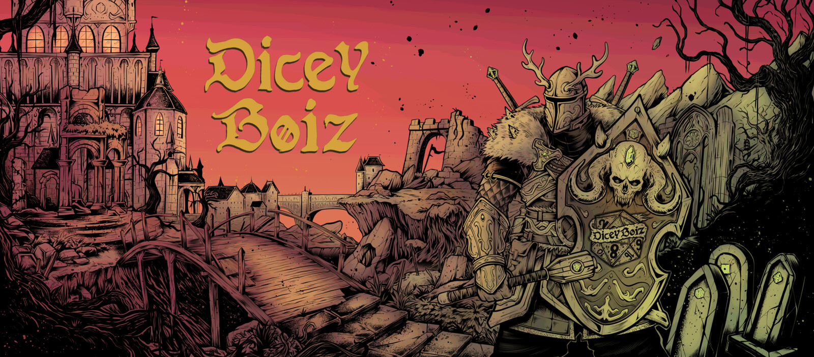Dicey Boiz Web banner illustration