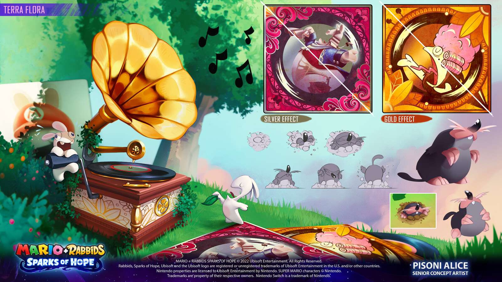 credits: 
- original idea of rabbidness gramophone sketch by Senior Concept Artist Fabio Pochet as well as Bea's design in LP cover