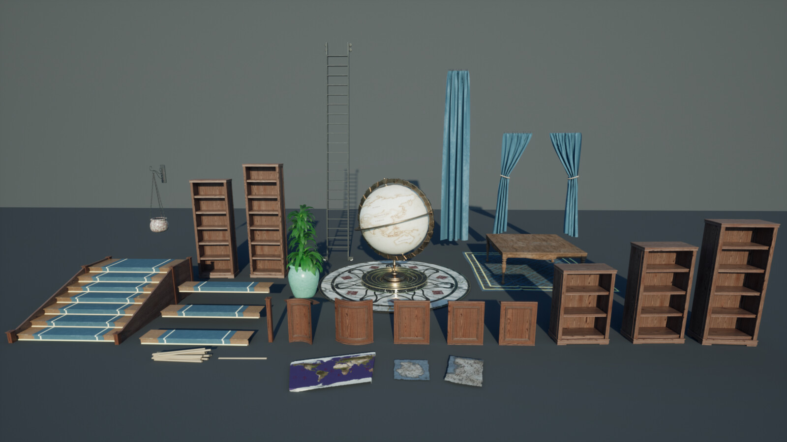 Many of the modular pieces used in this piece