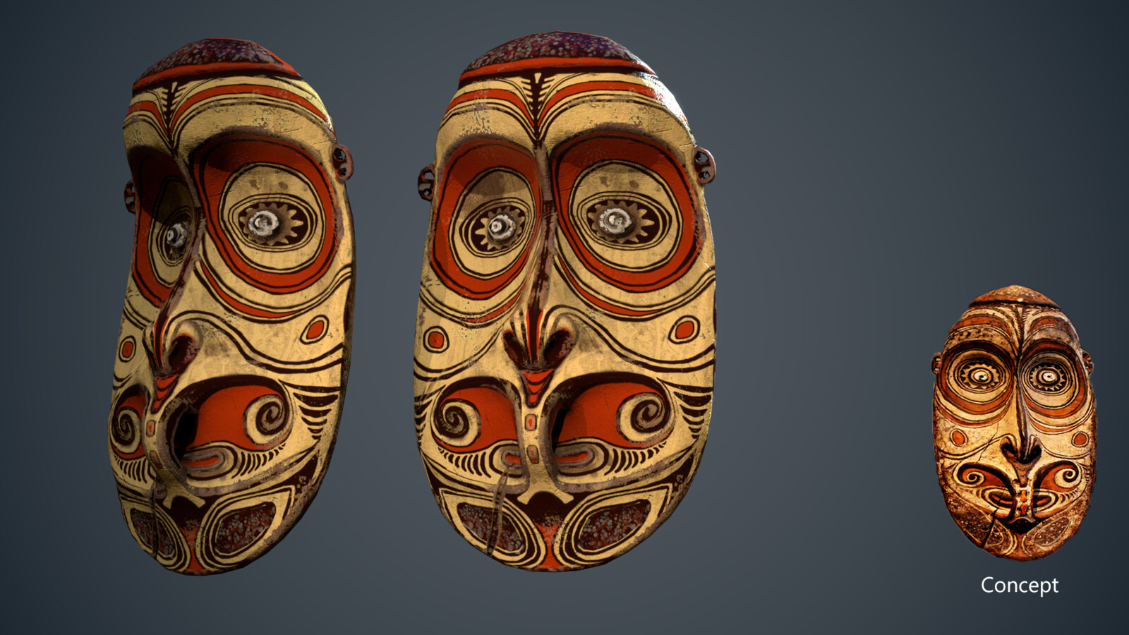 Red New Guinea Mask