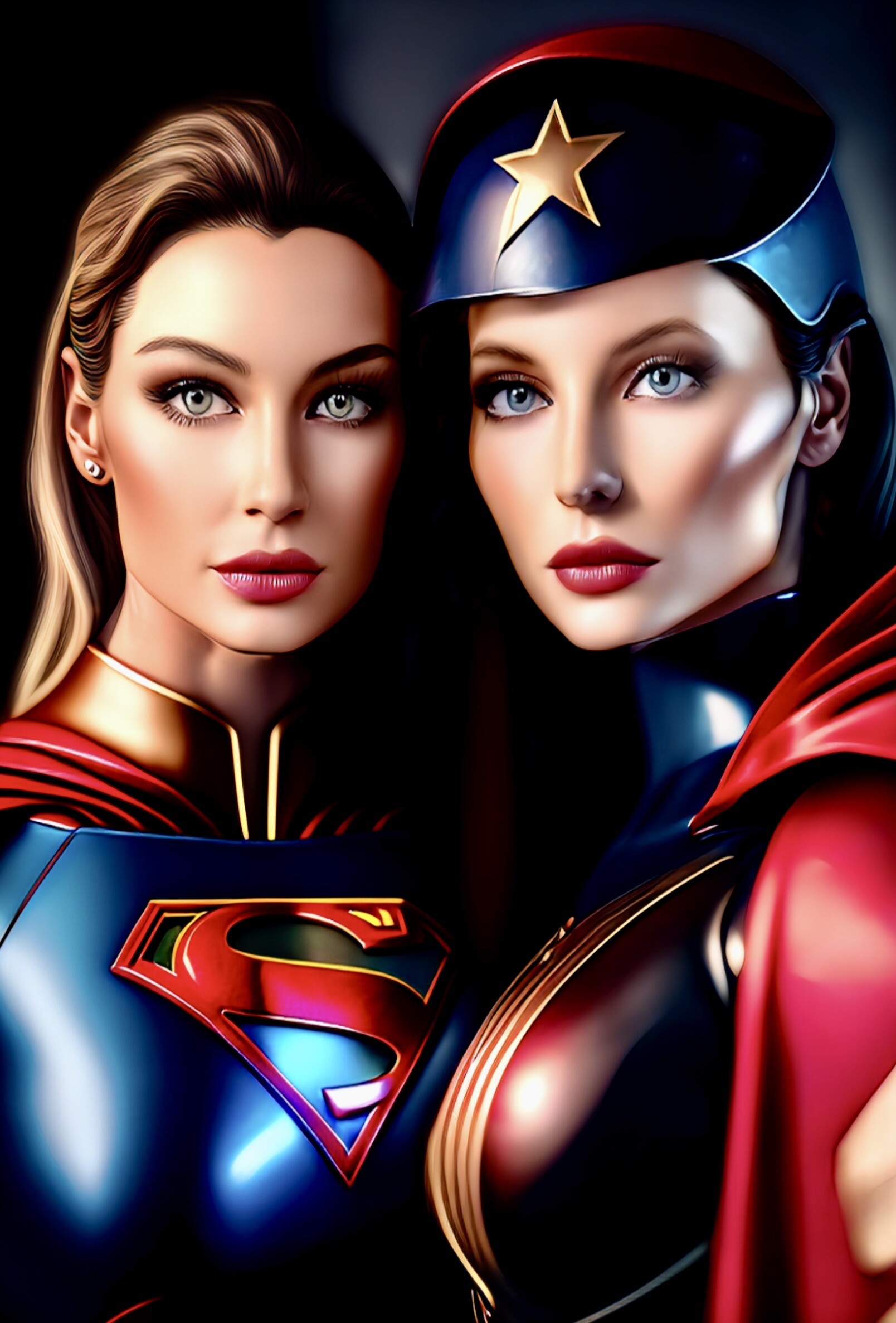 ArtStation Supergirl and wonder woman 1955