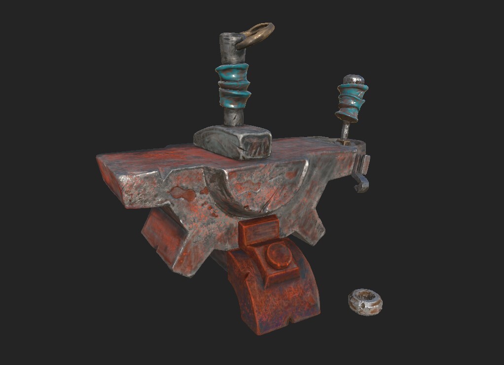 WoW Anvil Station - ss of it painted in Substance Painter WIP.