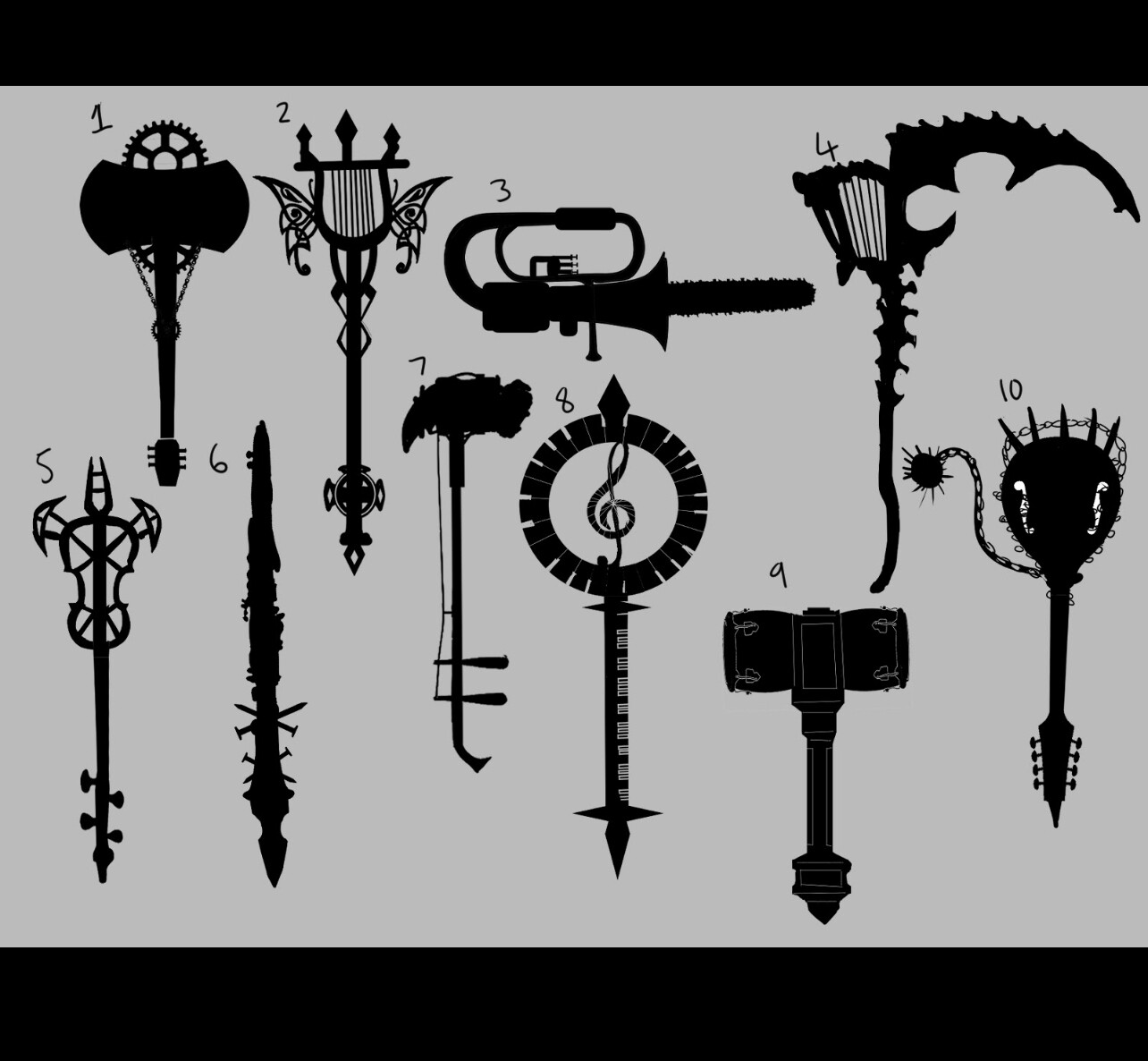 Weapon silhouette concepts