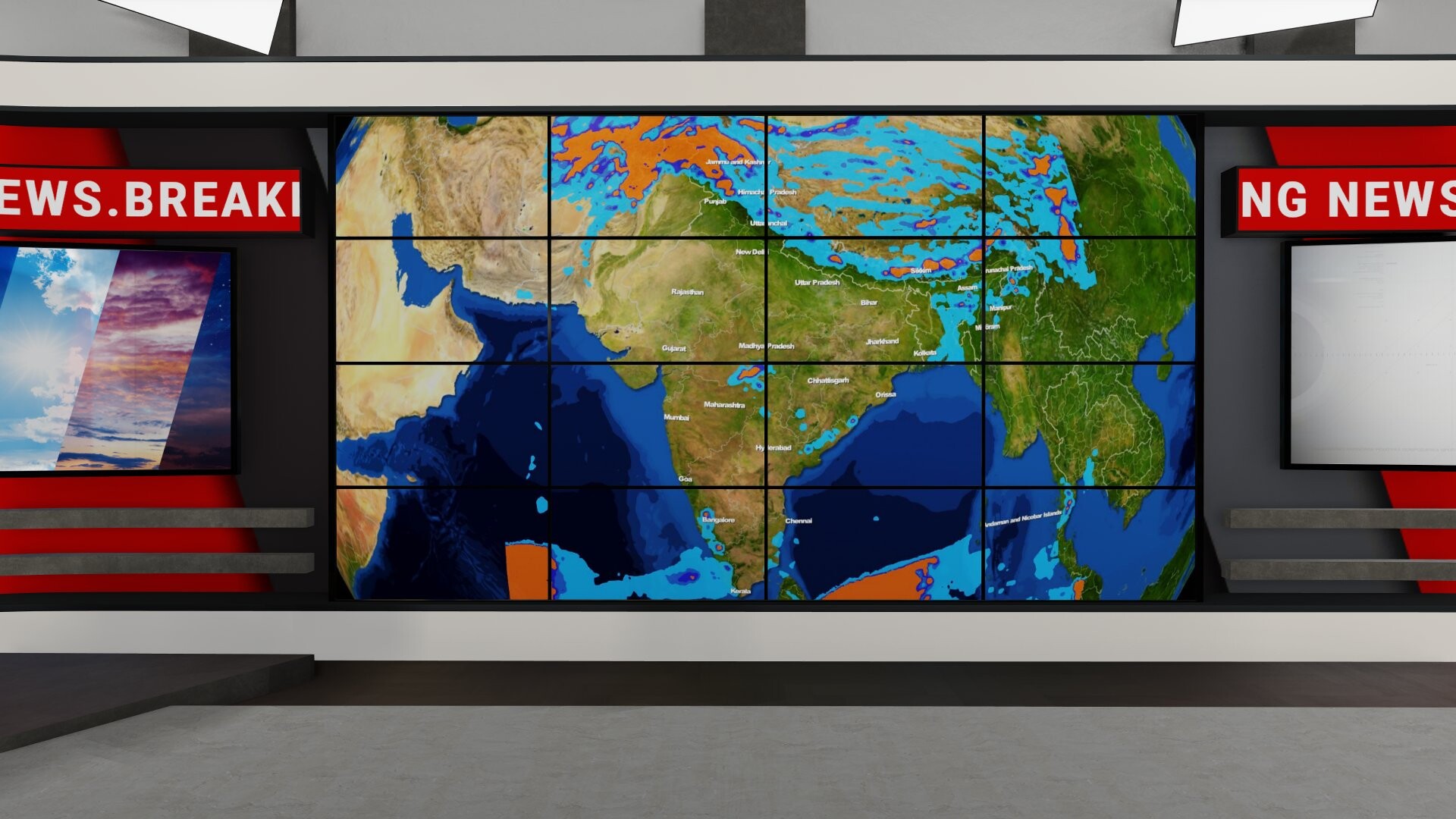 Background Cnn Station ArtStation Demo Virtual News Channel Set