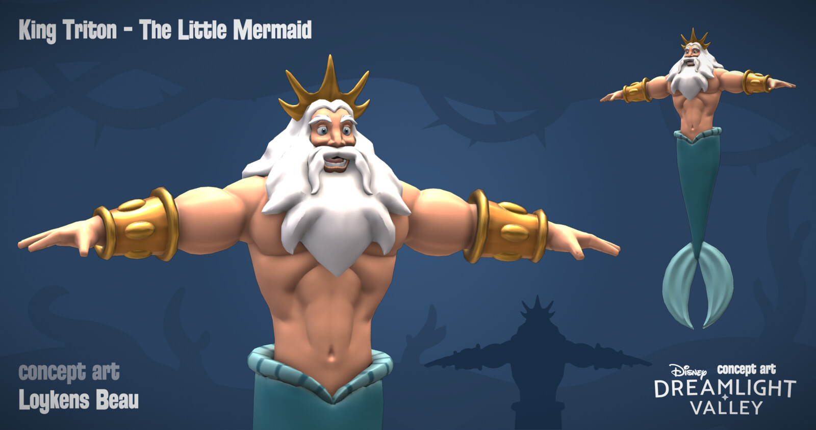 Beau Loykens King Triton Concept art project inspired by Disney