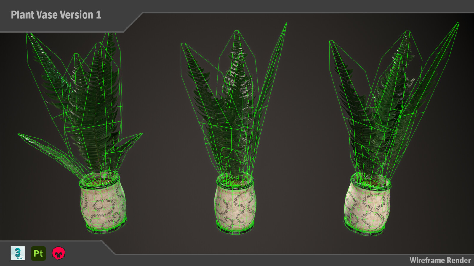 Plant Vase 1 Wireframe