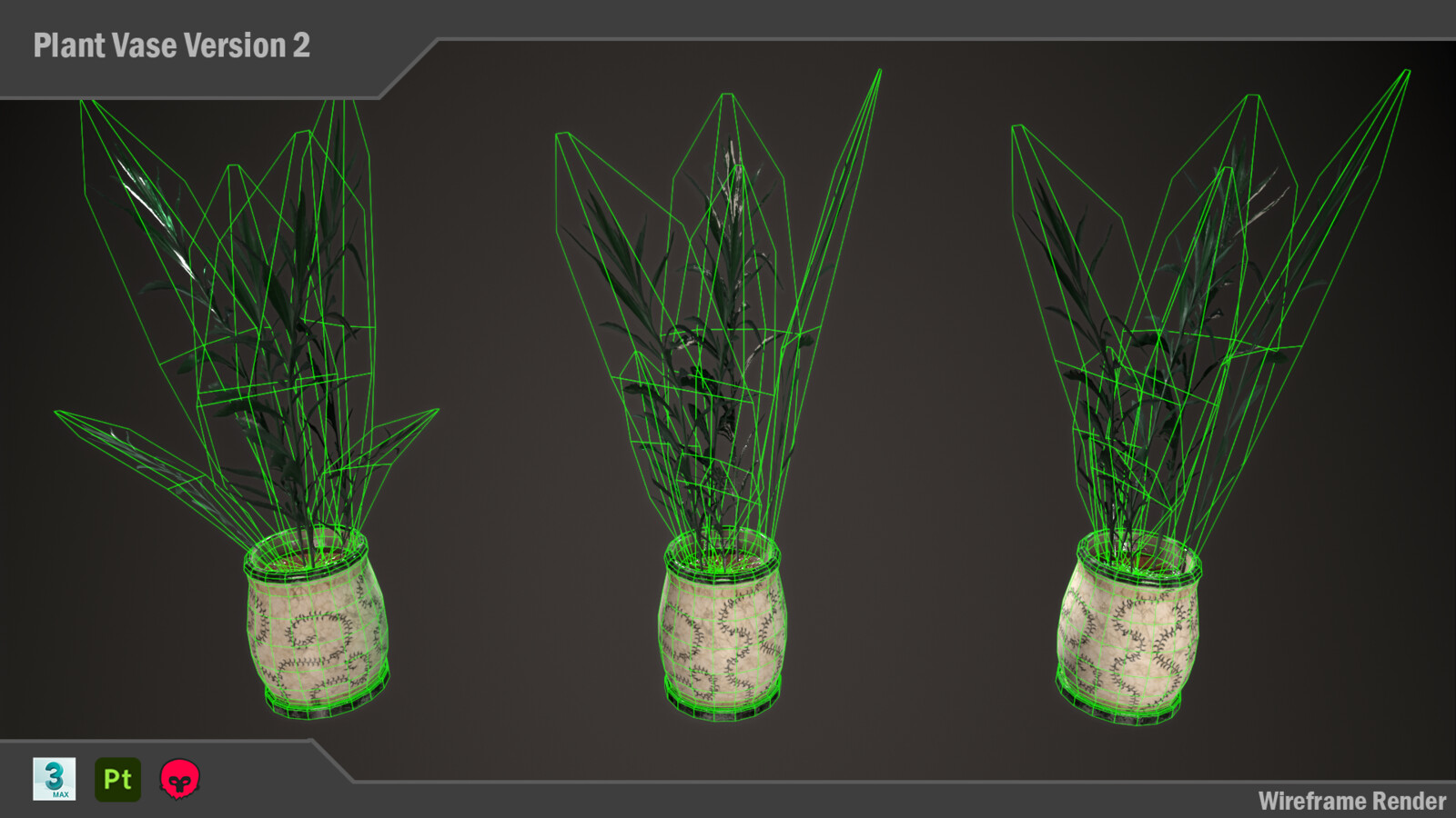 Plant Vase 2 Wireframe
