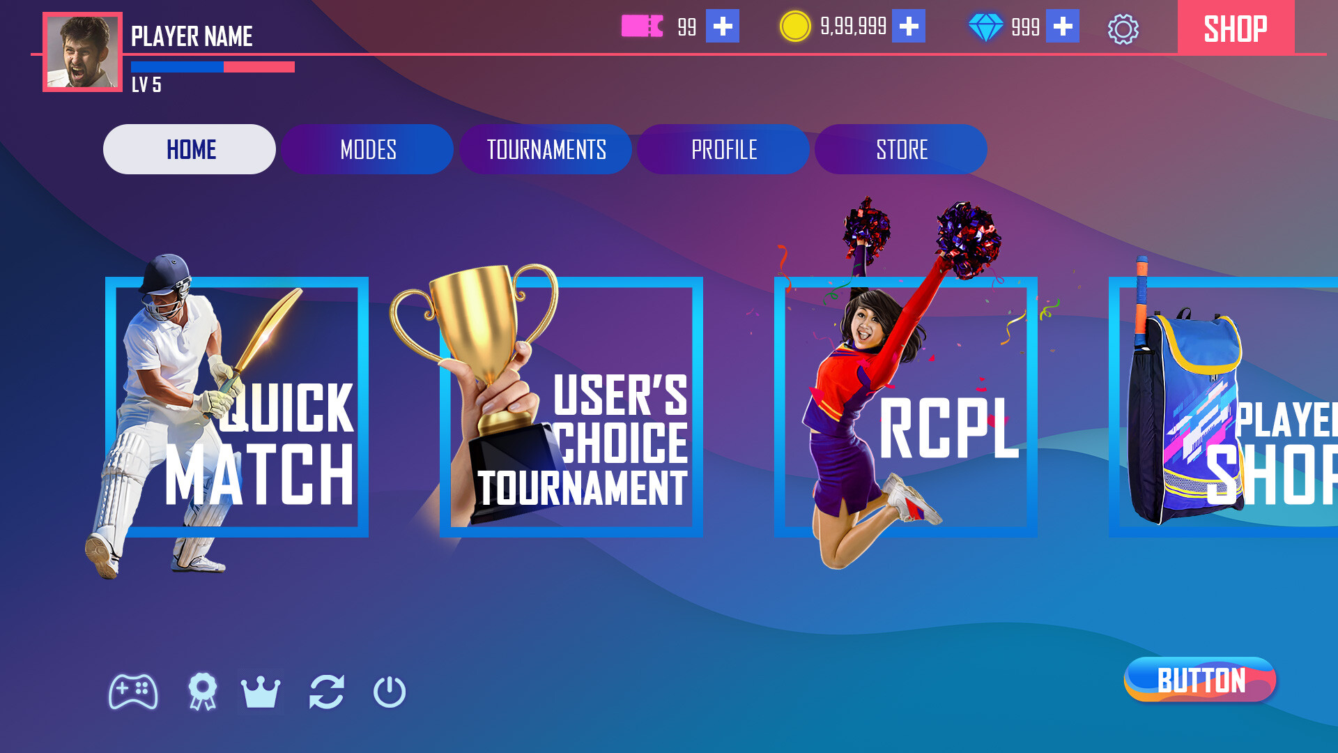 ArtStation Cricket Game UI Style 3 artstation-cricket-game-ui-style-3