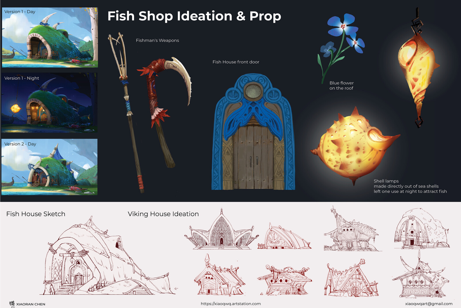 Fish House Prop and Sketch