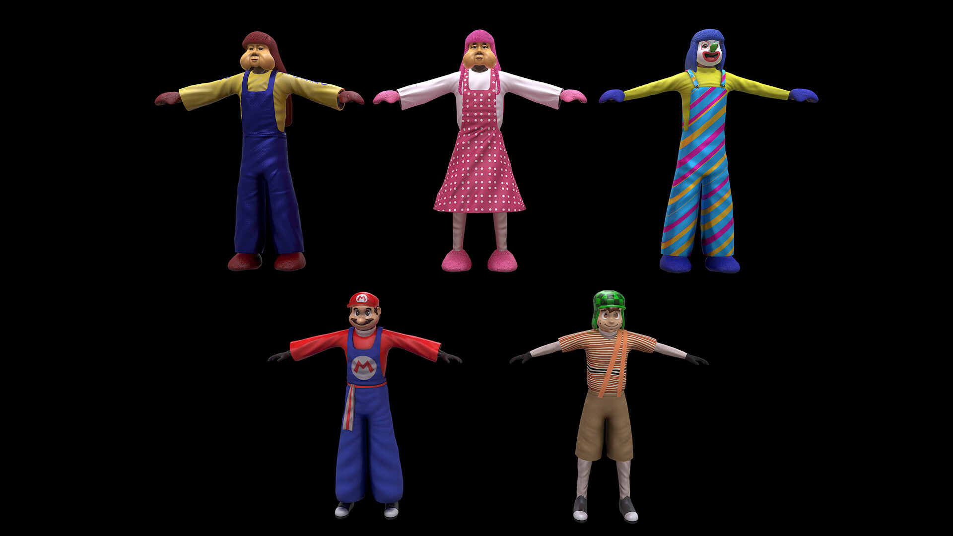 ArtStation - 5 Characters from Carreta da Alegria 3D