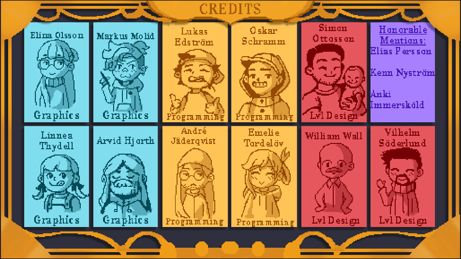 Game Project 3. Some classmates drew their own avatars! :)