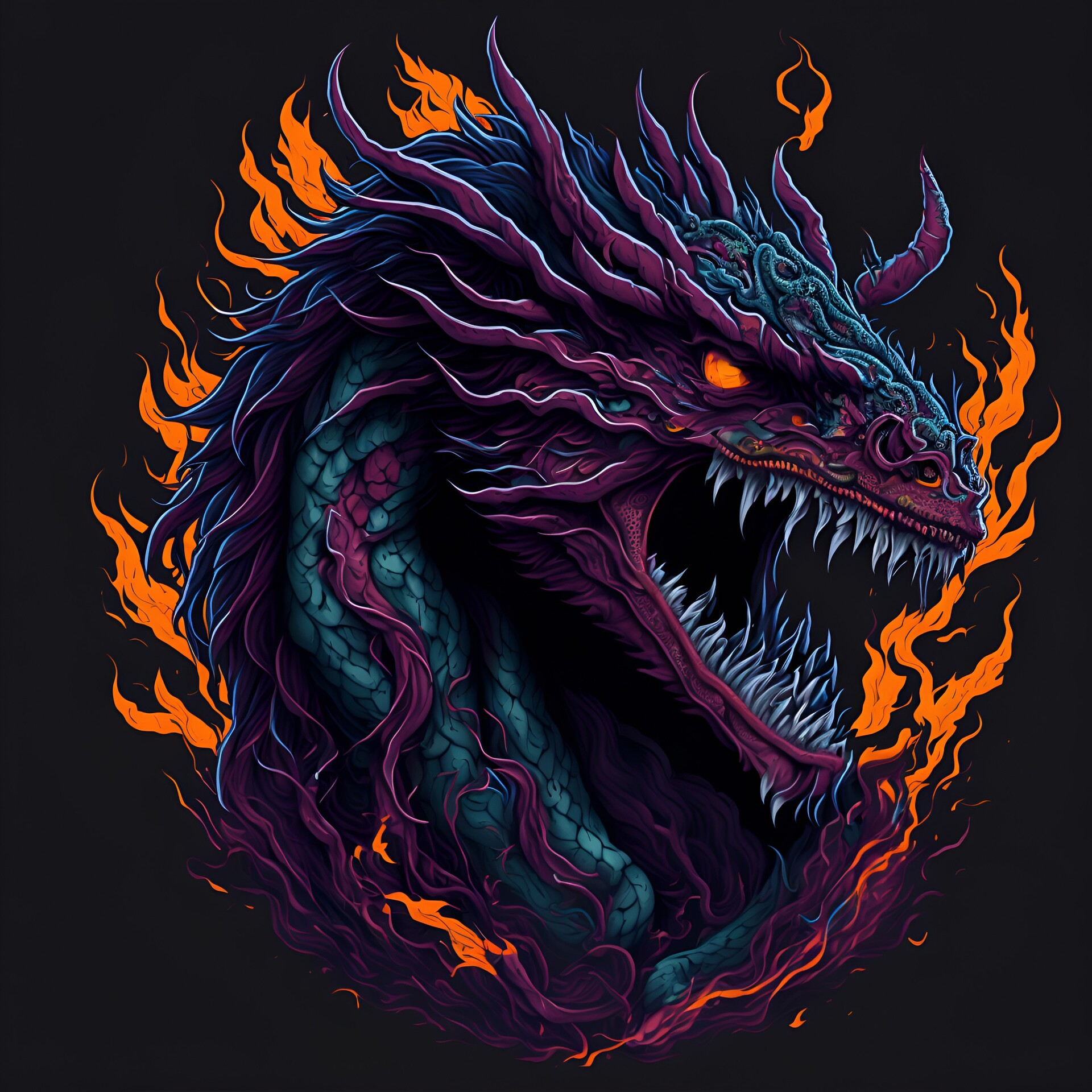 ArtStation - Dragon in fire