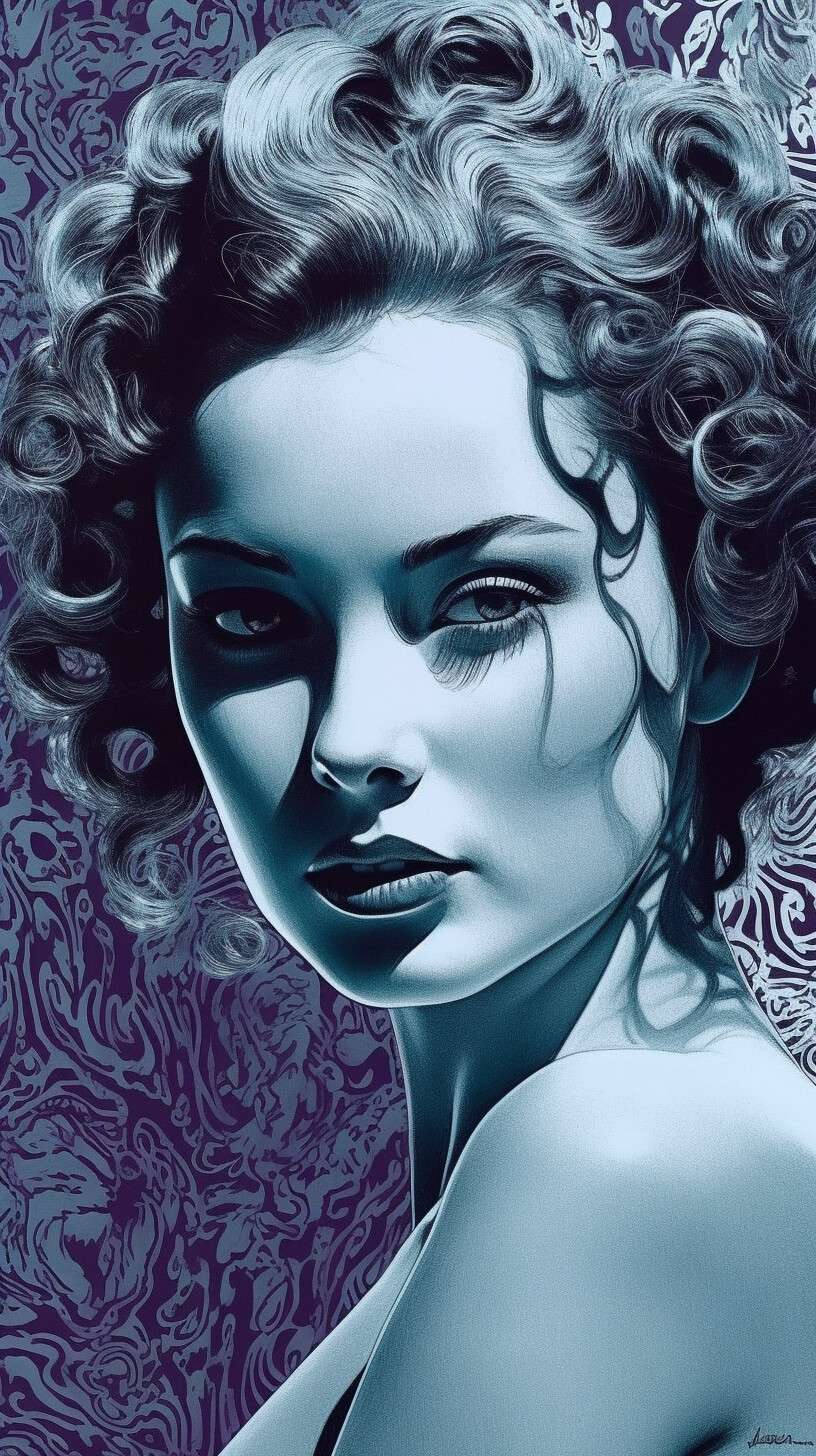 ArtStation Vintage Violet A Captivating Digital Art Portrait of a