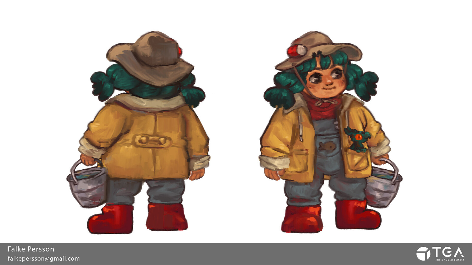 Turn around Raincoat girl