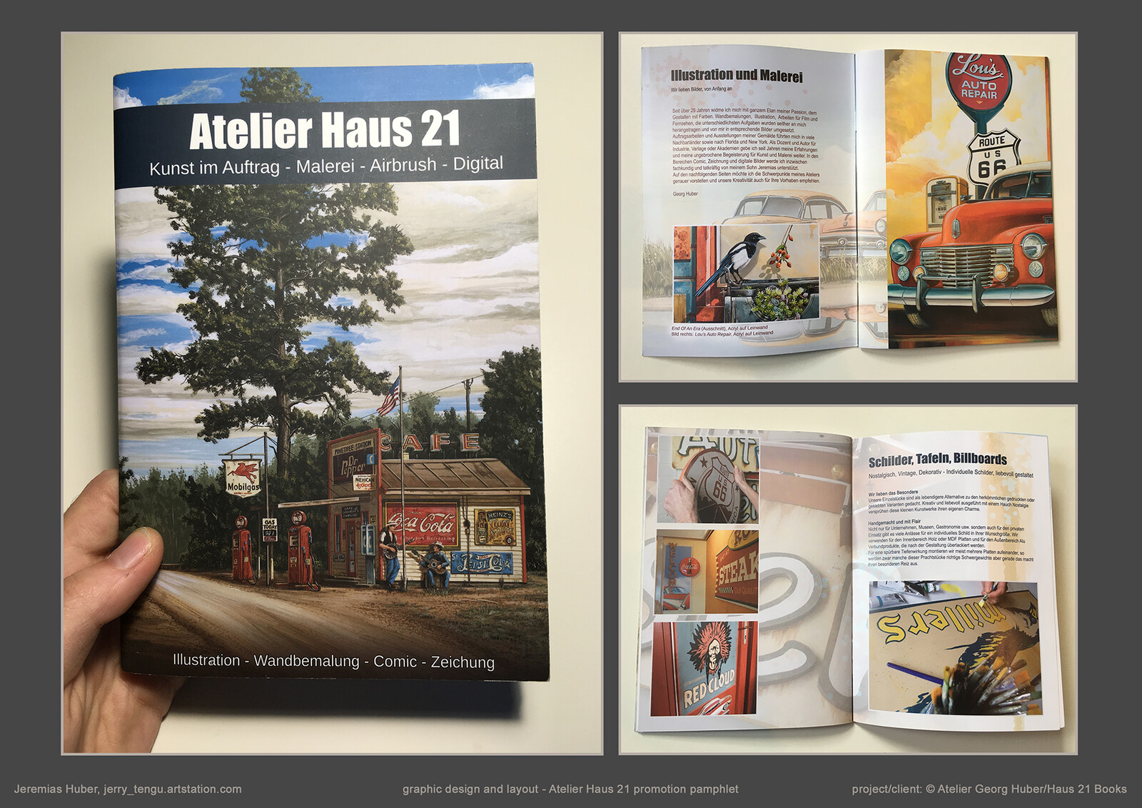pamphlet graphical design for Atelier Haus 21 Books