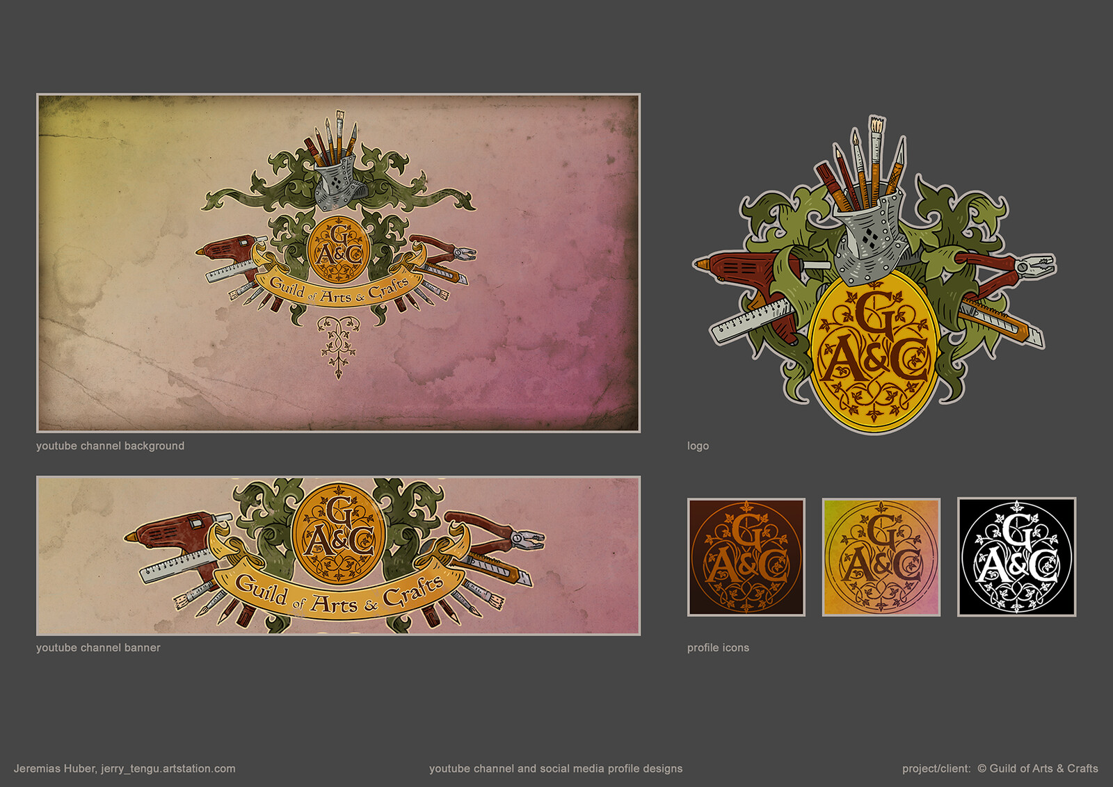 designs for youtube channel "Guild of Arts &amp; Crafts"