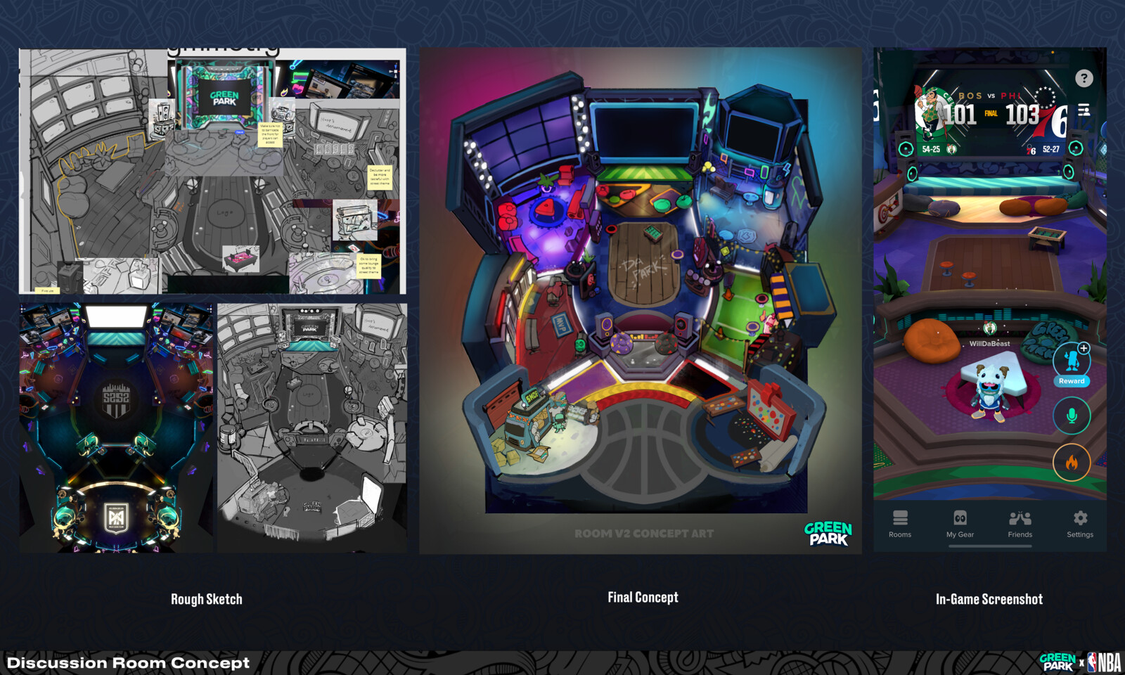 This was a collaborative effort by Taylor Lee and myself where we took multiple of our concept sketches and collaged the best ideas we liked together into a new concept. I give my thanks to David Vessup for directing the effort. 