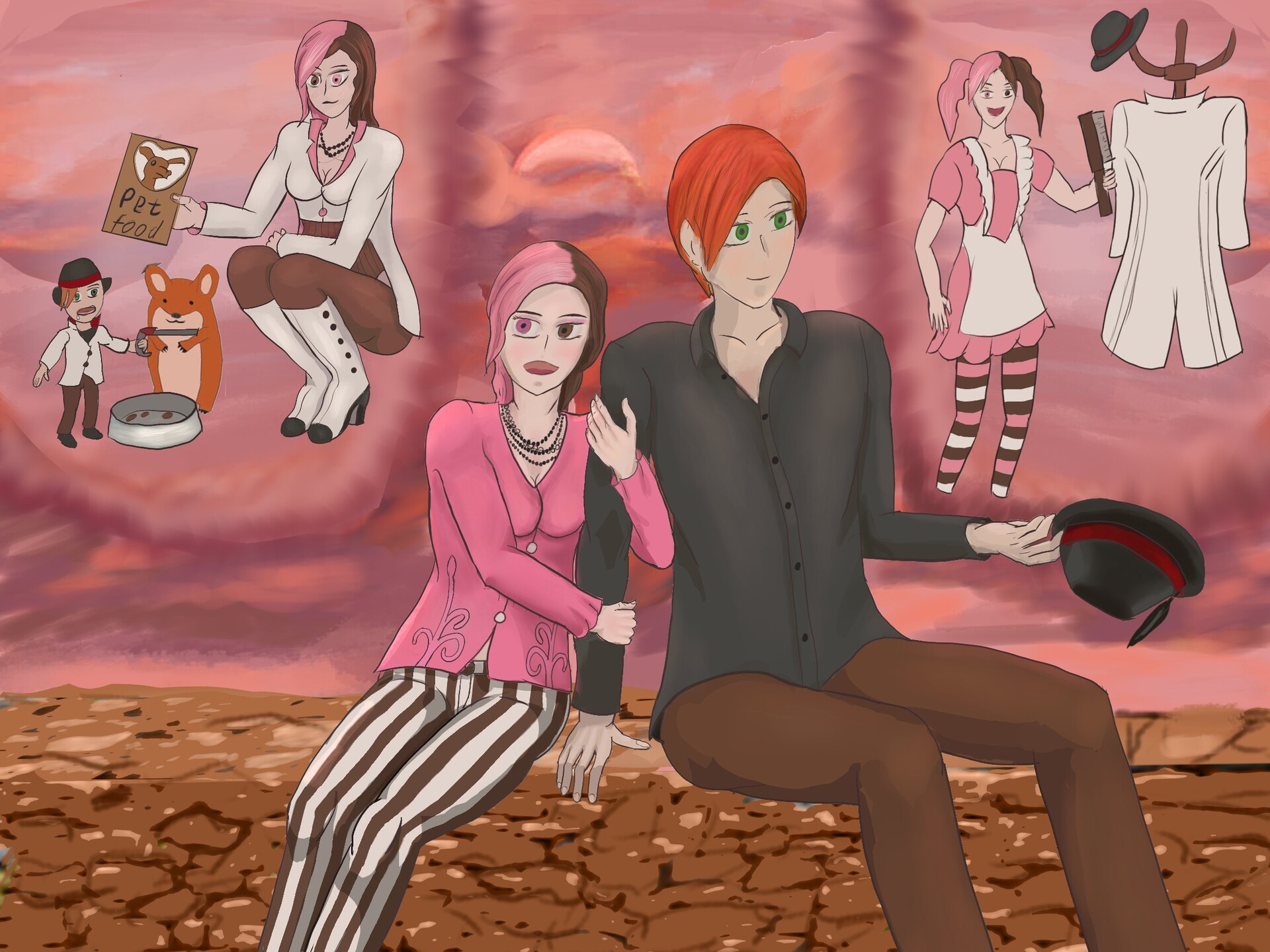 ArtStation RWBY Roman and Neo happy and in love