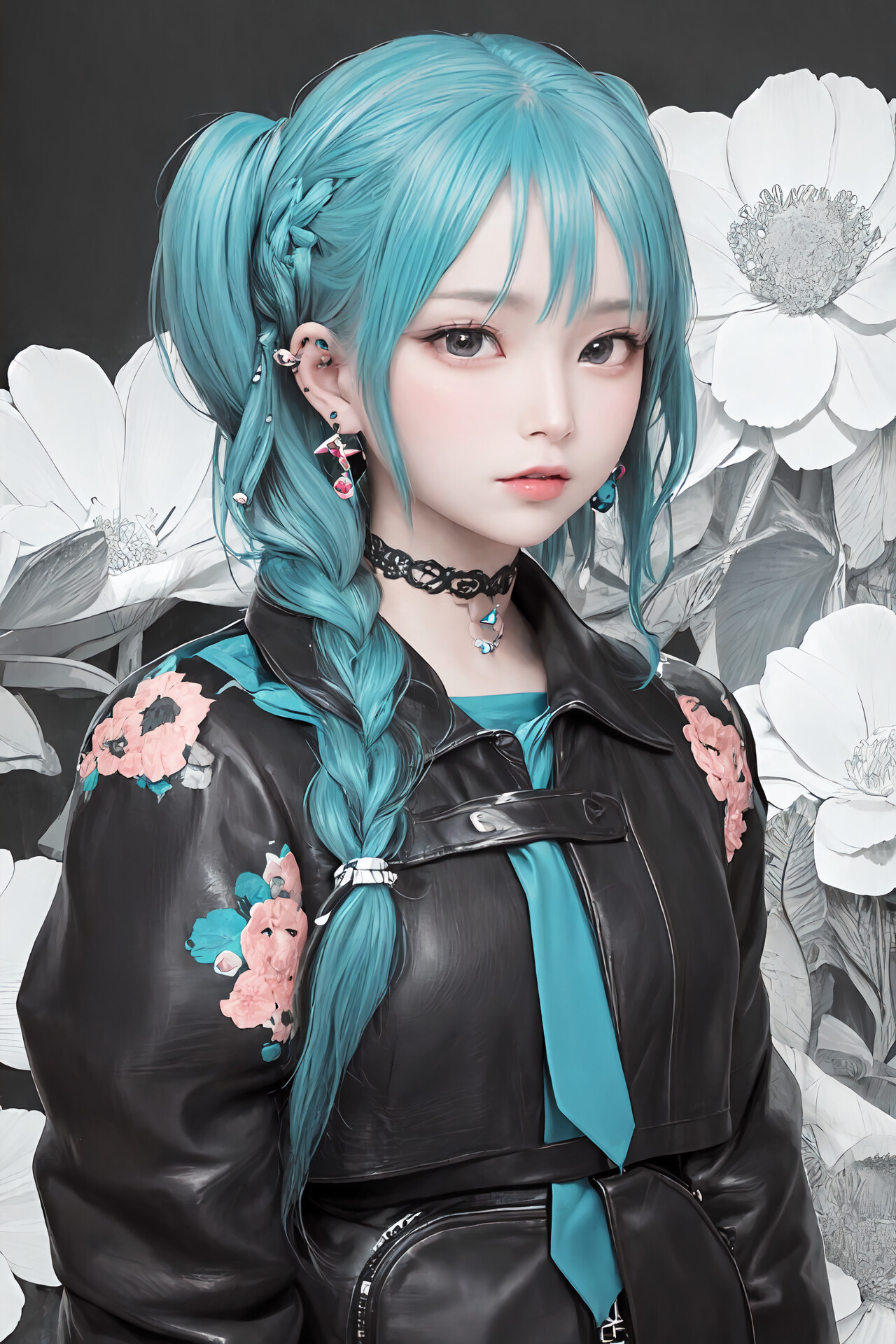 ArtStation - hatsune miku wear leather jacket(Ai)